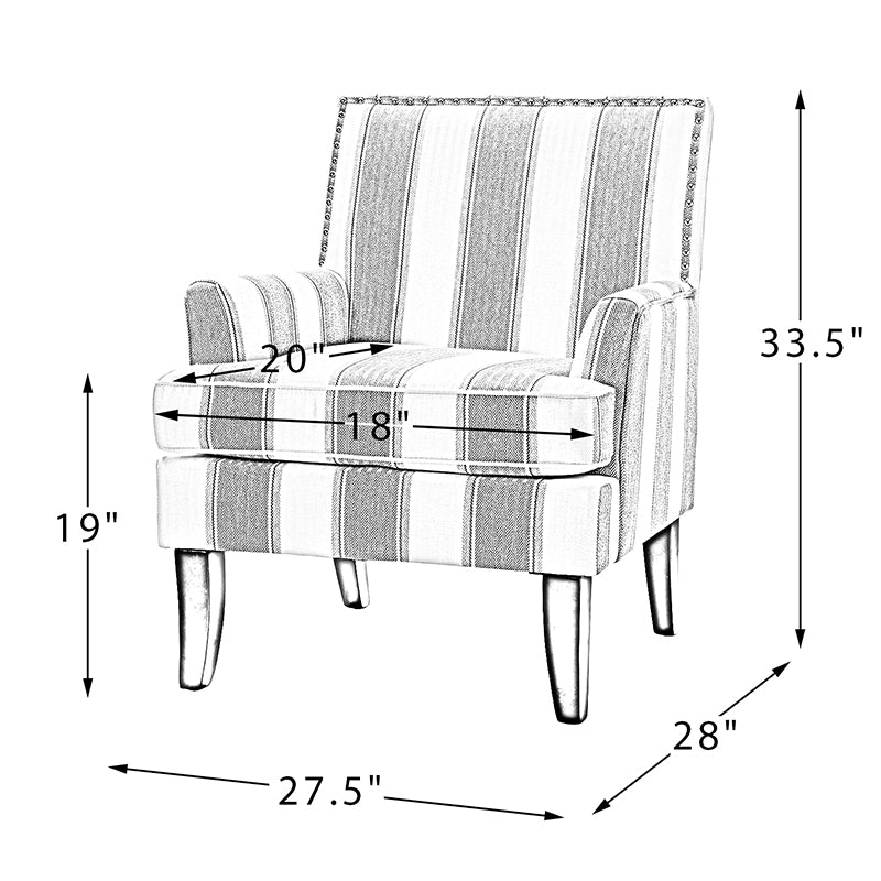 Bradley Armchair - Modern Accent Chair for Living Room, Bedroom & Office - Comfortable Upholstered Lounge Chair with Sturdy Wooden Legs - Perfect for Relaxing, Reading & Decorating Your Home