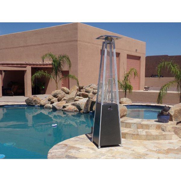 Tall Quartz Glass Tube Patio Heater - Outdoor Gas Heater for Patio, Deck & Garden - Perfect for Cold Evenings & Entertaining