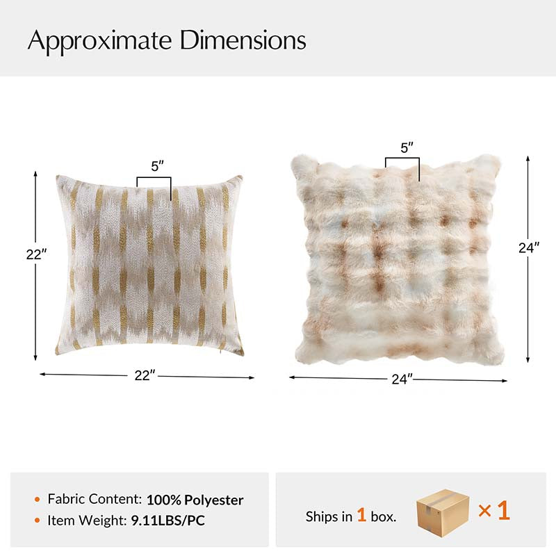 Premium Decorative Throw Pillow Set of 2 with Inserts - Soft Couch Pillows for Living Room, Bedroom, Sofa - Home Decor Accent Cushions for Modern Interior Design
