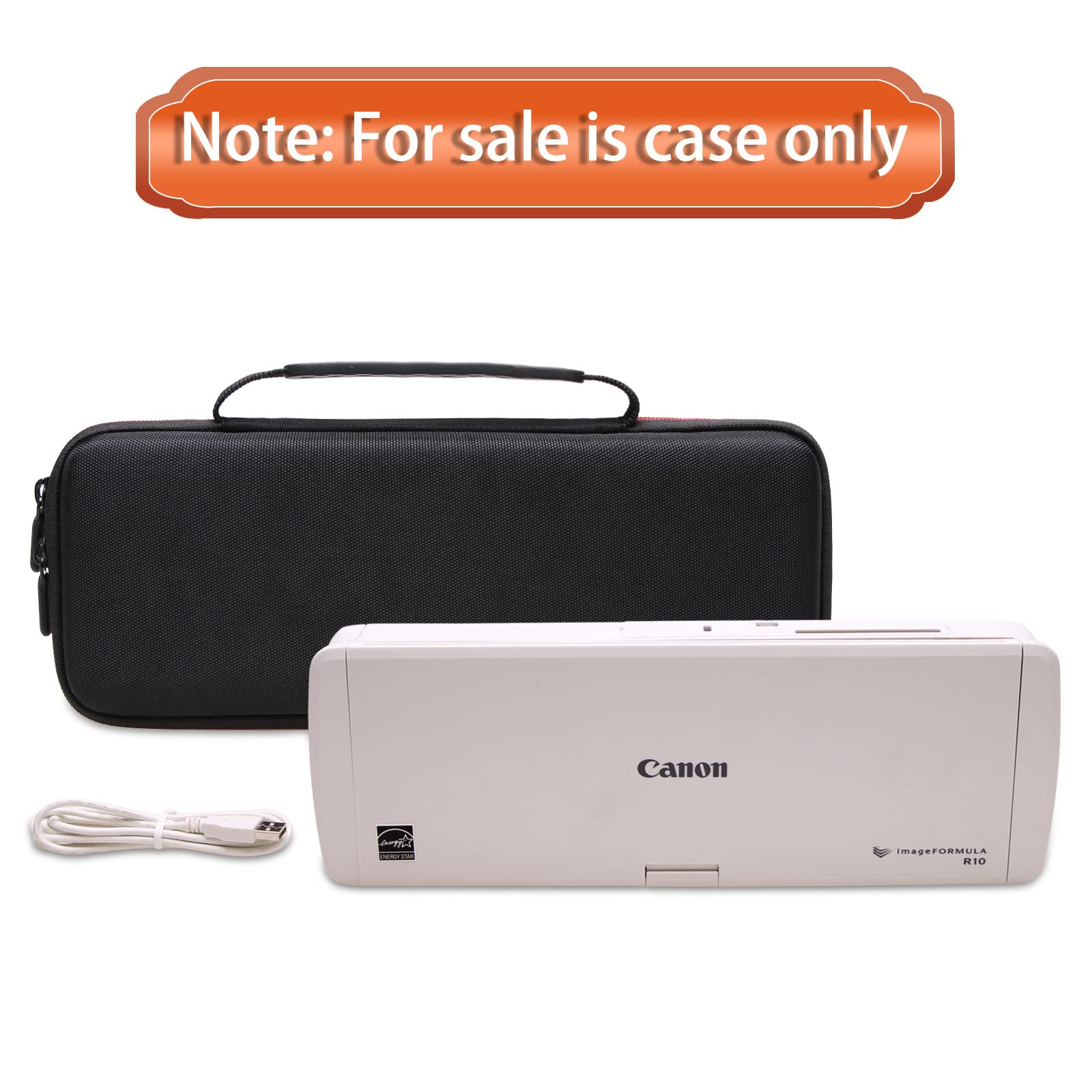 LTGEM EVA Hard Case for Canon imageFORMULA R10 Portable Document Scanner - Shockproof Protective Carrying Storage Bag for Office, Travel & Home Use