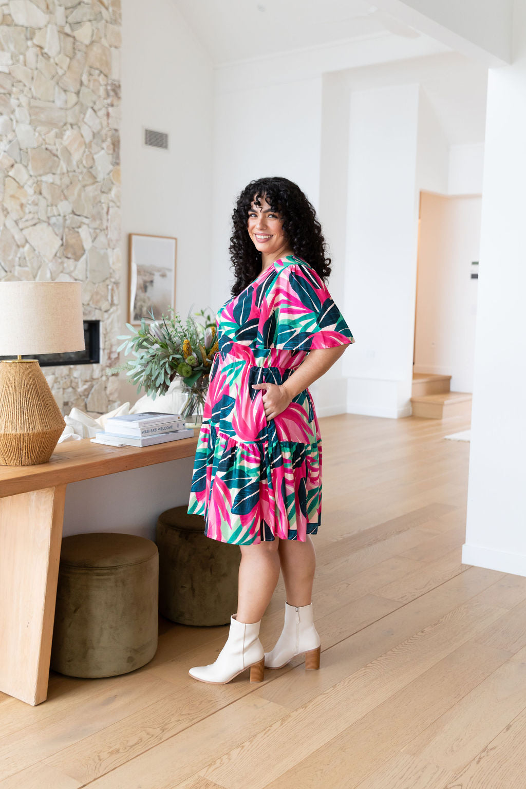 Esmae Jungle Pink Dress - Floral Print Summer Maxi Dress for Women | Perfect for Beach Vacations, Weddings & Date Nights