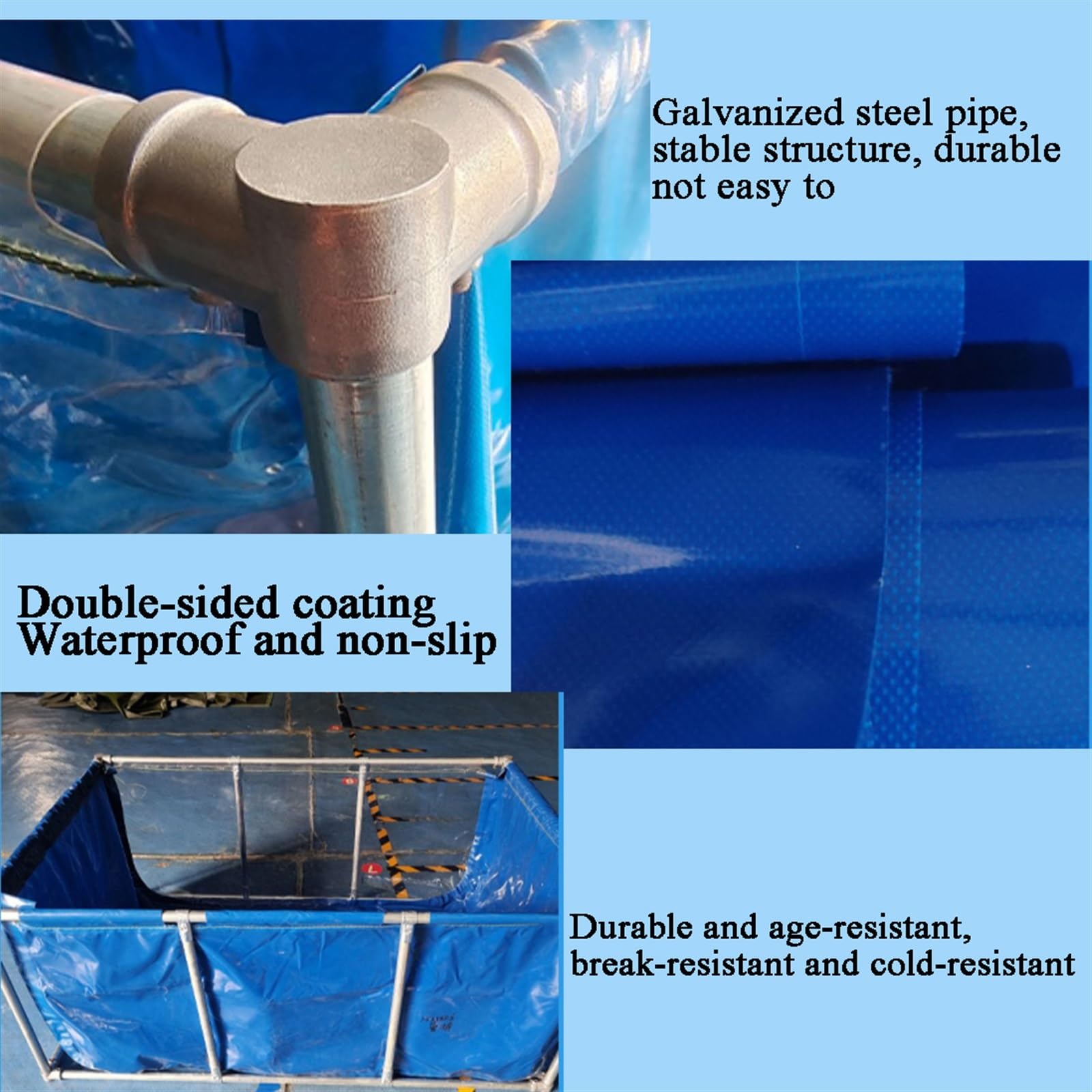 Above Ground Canvas Fish Pond - Large Transparent Aquaculture Pool for Temporary Fish Holding & Viewing (1x1m) - Perfect for Backyard, Garden, or Outdoor Fish Farming