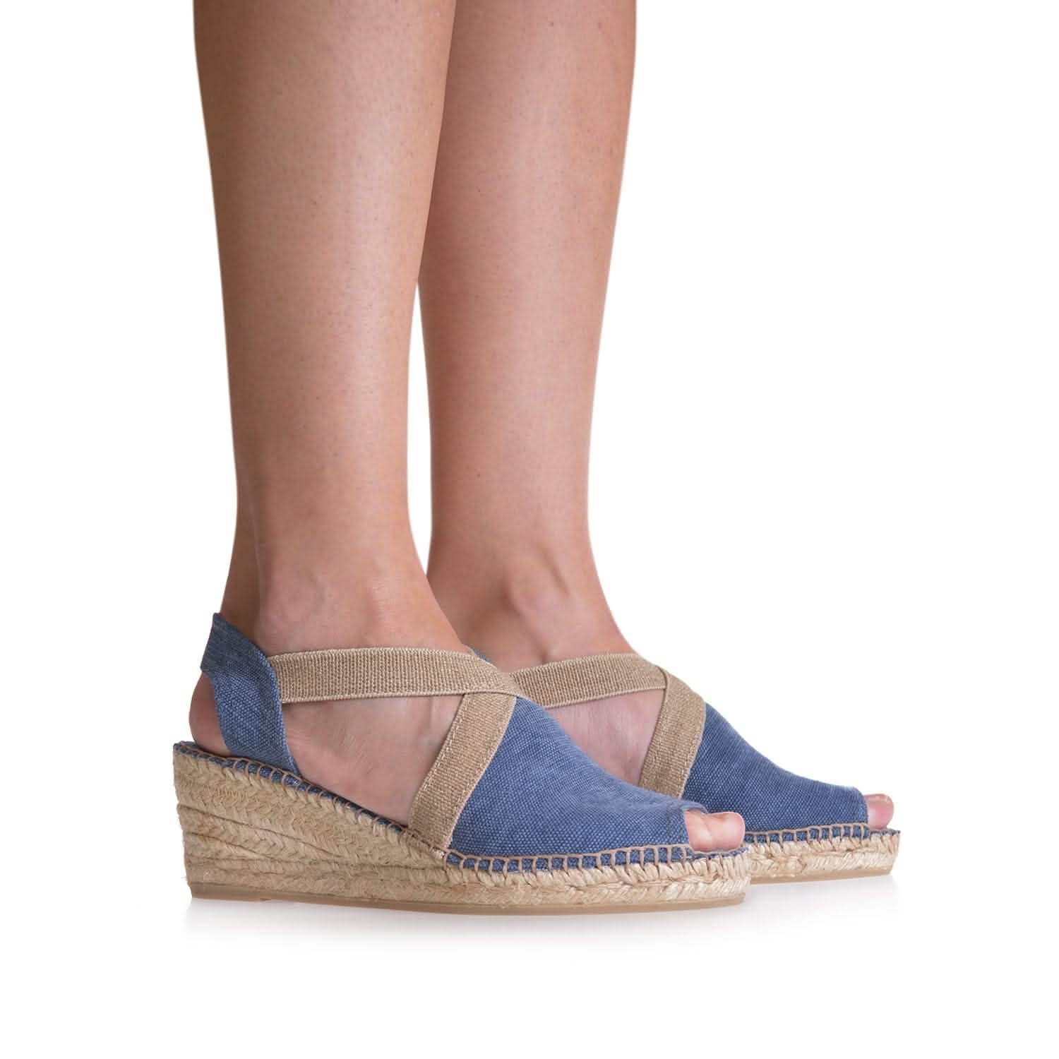 Women's Plain Canvas Wedge Espadrille Shoes - Breda V Comfortable Summer Casual Flats for Beach, Vacation & Everyday Wear