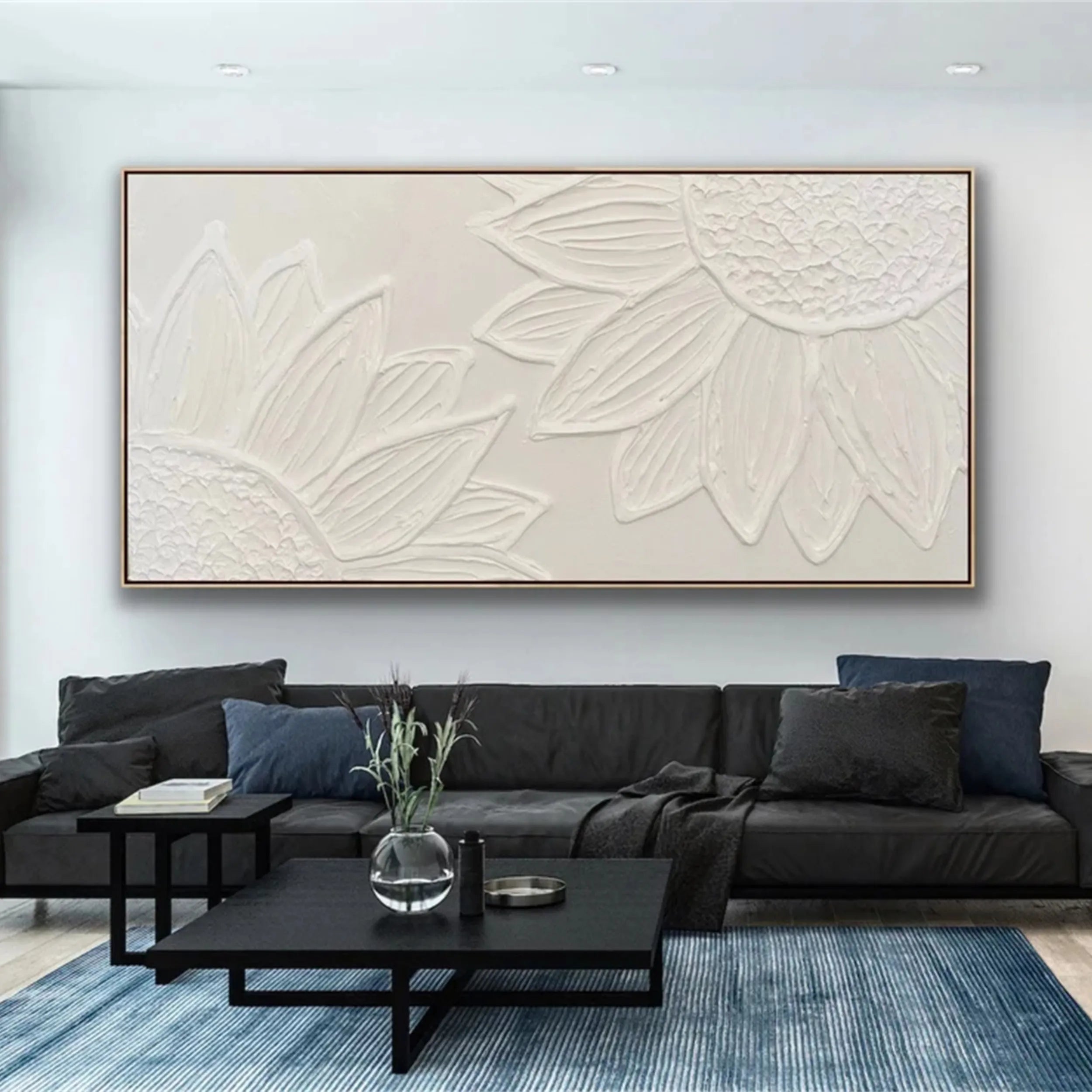 Flower and Tree Painting #FT073 - Handmade Canvas Wall Art for Home & Office Decor - Perfect for Living Room, Bedroom, or Gift