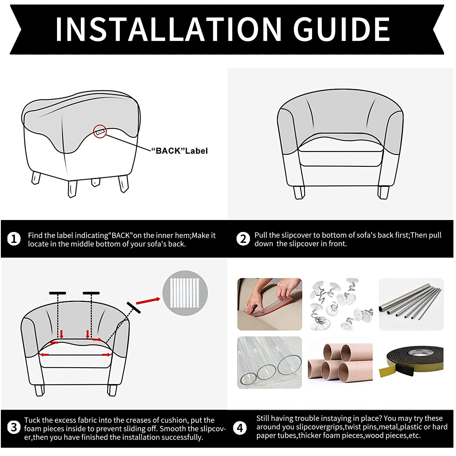 Stretchable NILUOH Club Chair Slipcover - Armchair & Sofa Cover Protector for Living Room Furniture (17) - Perfect for Home Decor, Pet Protection & Daily Use