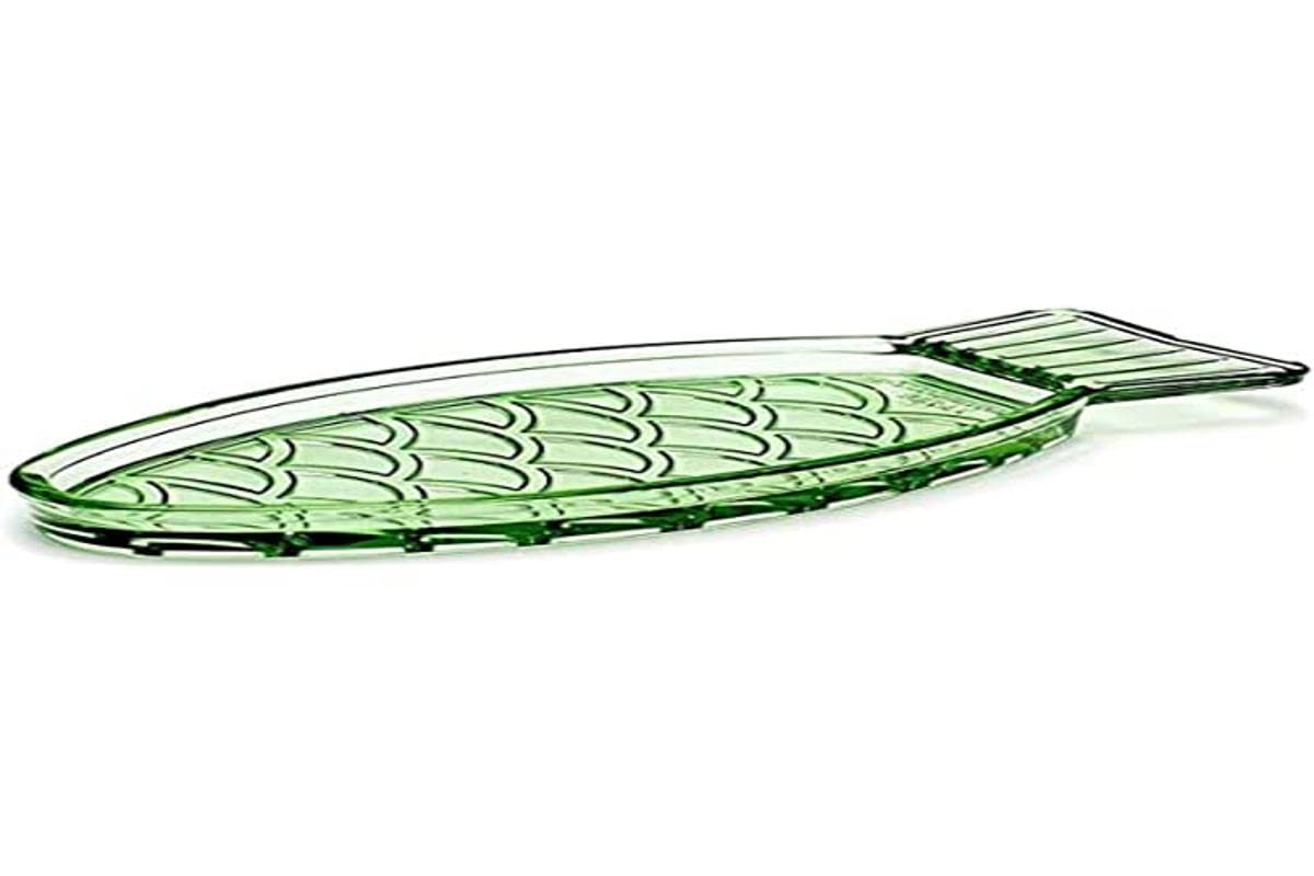 Premium Glass Fish & Fish Scale Decor - Elegant Green Home Accent for Aquarium, Table Centerpiece, or Wall Display