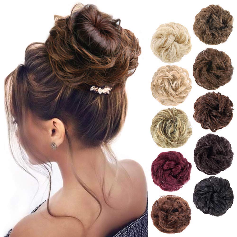 Curly Synthetic Messy Hair Bun Hair Scrunchies Extension - Perfect for Messy Bun Hairstyles, Ponytail Accessories & Everyday Hair Styling