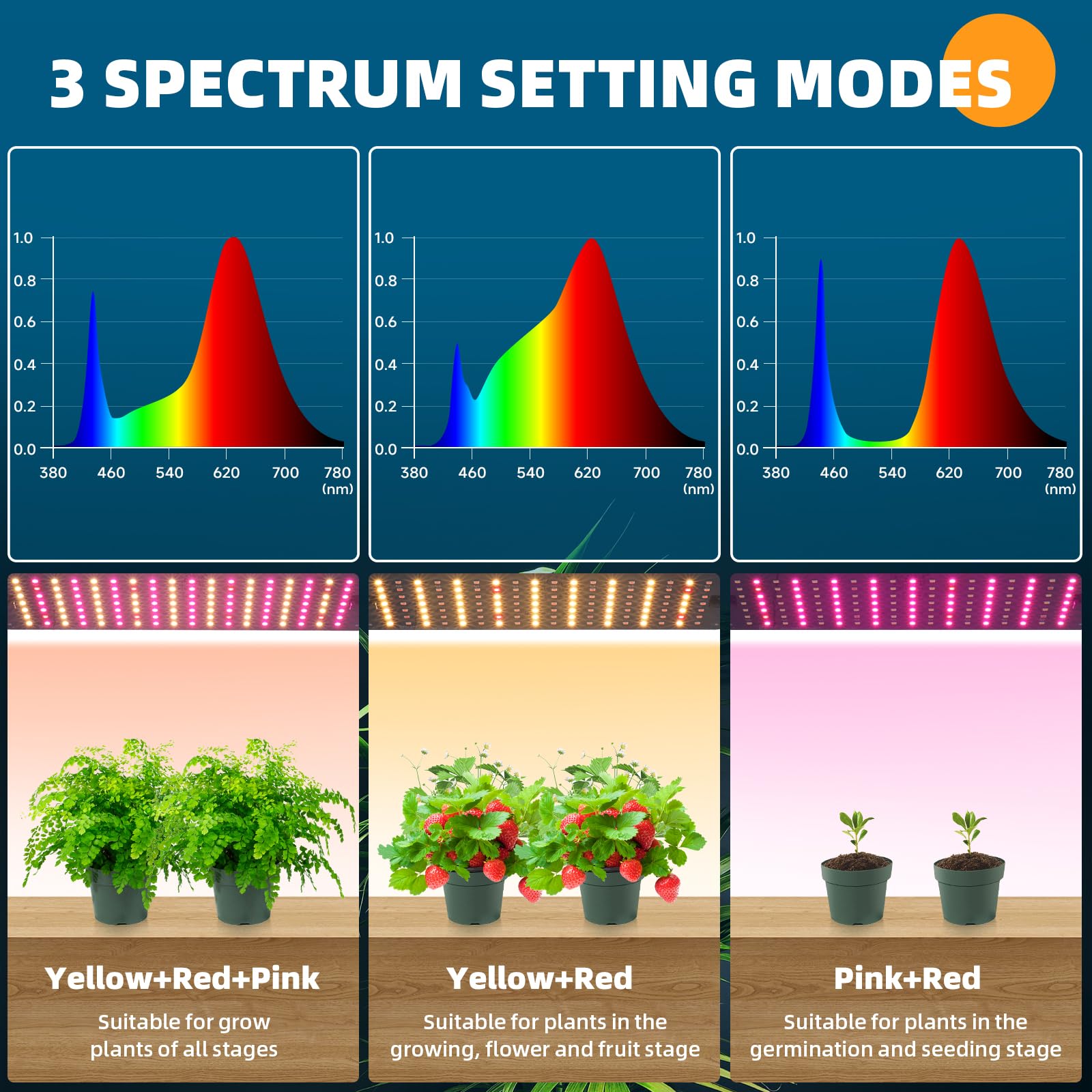 Barrina 5-Tier Plant Shelf with 40W Grow Light - Indoor Hydroponic Plant Stand for Succulents, Seedlings, Vegetables & Flowers - Ultra-Thin LED Panel with Timer - Perfect for Home Gardening, Greenhouses & Indoor Farms (15.7
