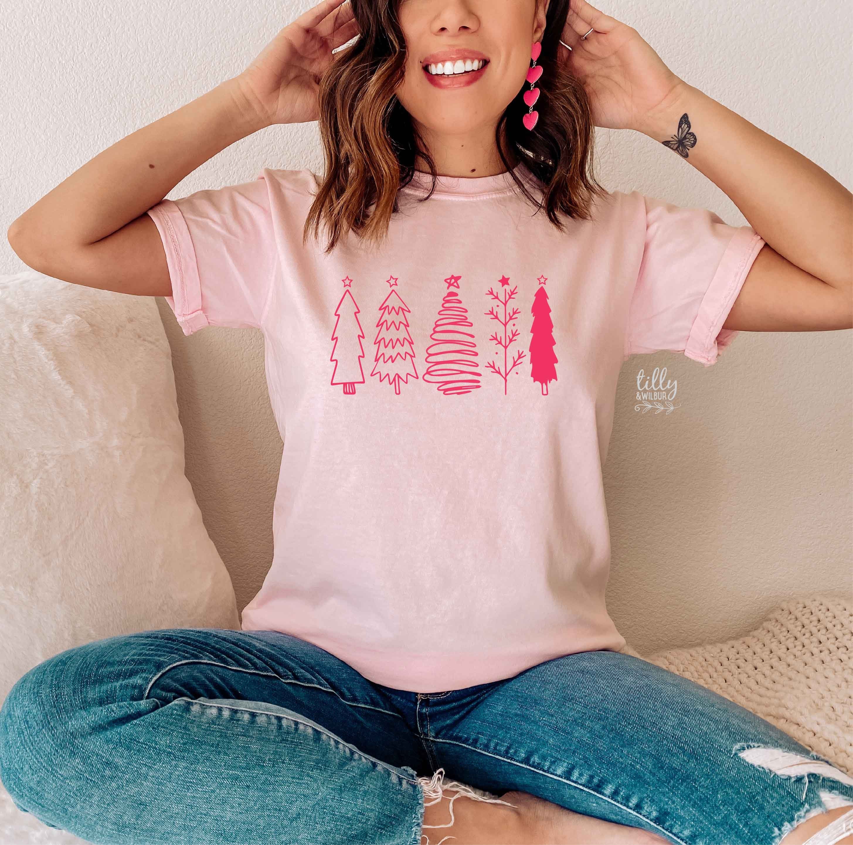 Hot Pink Christmas Tree with Unique Print - Perfect for Holiday Decorations, Parties & Festive Home Styling