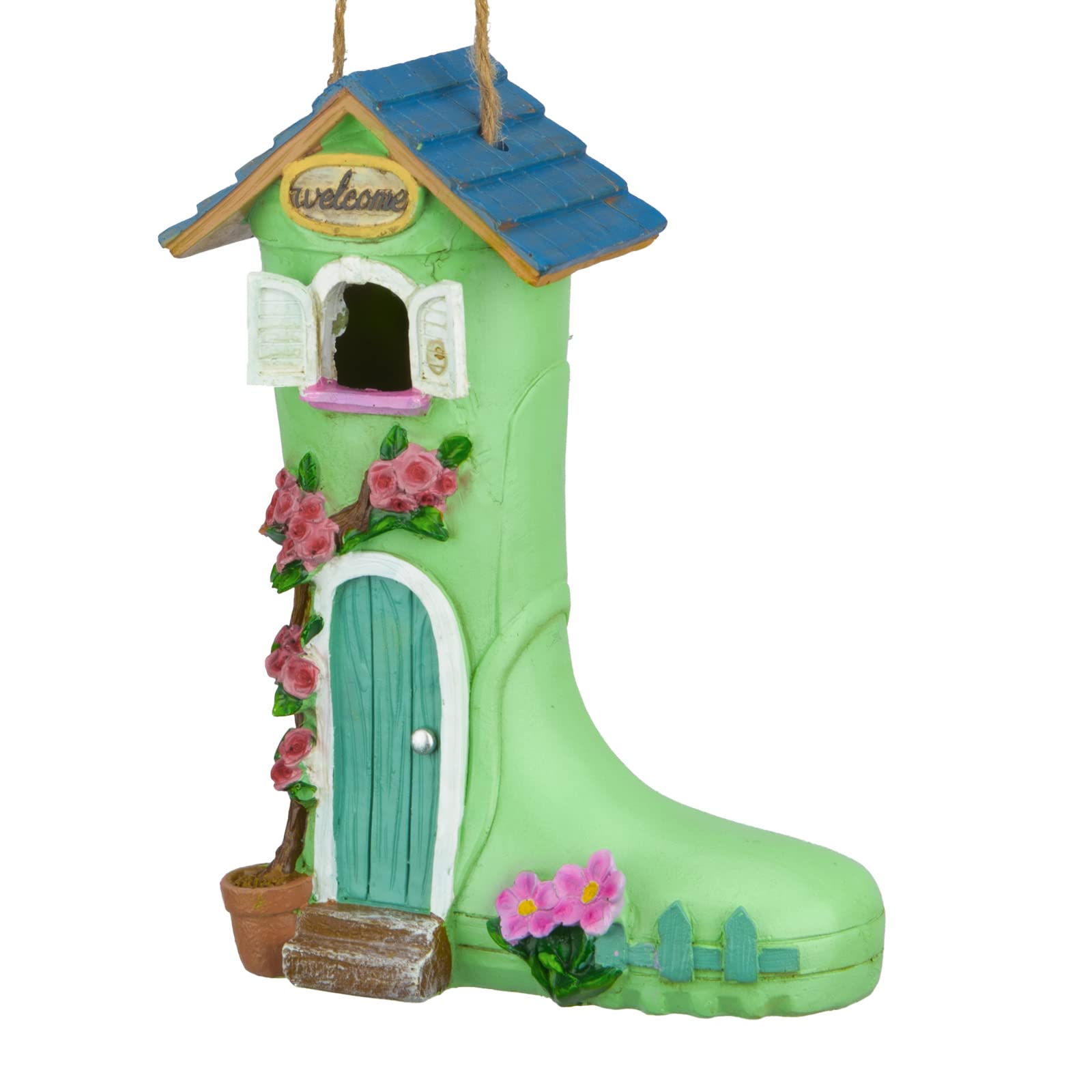 Outdoor Hanging Birdhouse - Weatherproof Wild Bird House for Garden Decoration | Decorative Rain Boot Style Bird Feeder for Backyard & Patio Use