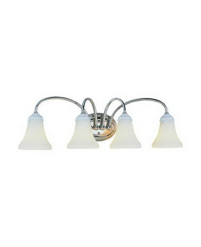Trans Globe Lighting 2884 PC Four Light Bathroom Wall Sconce in Polished Chrome & White Finish - Perfect for Modern Bathroom Vanity Lighting