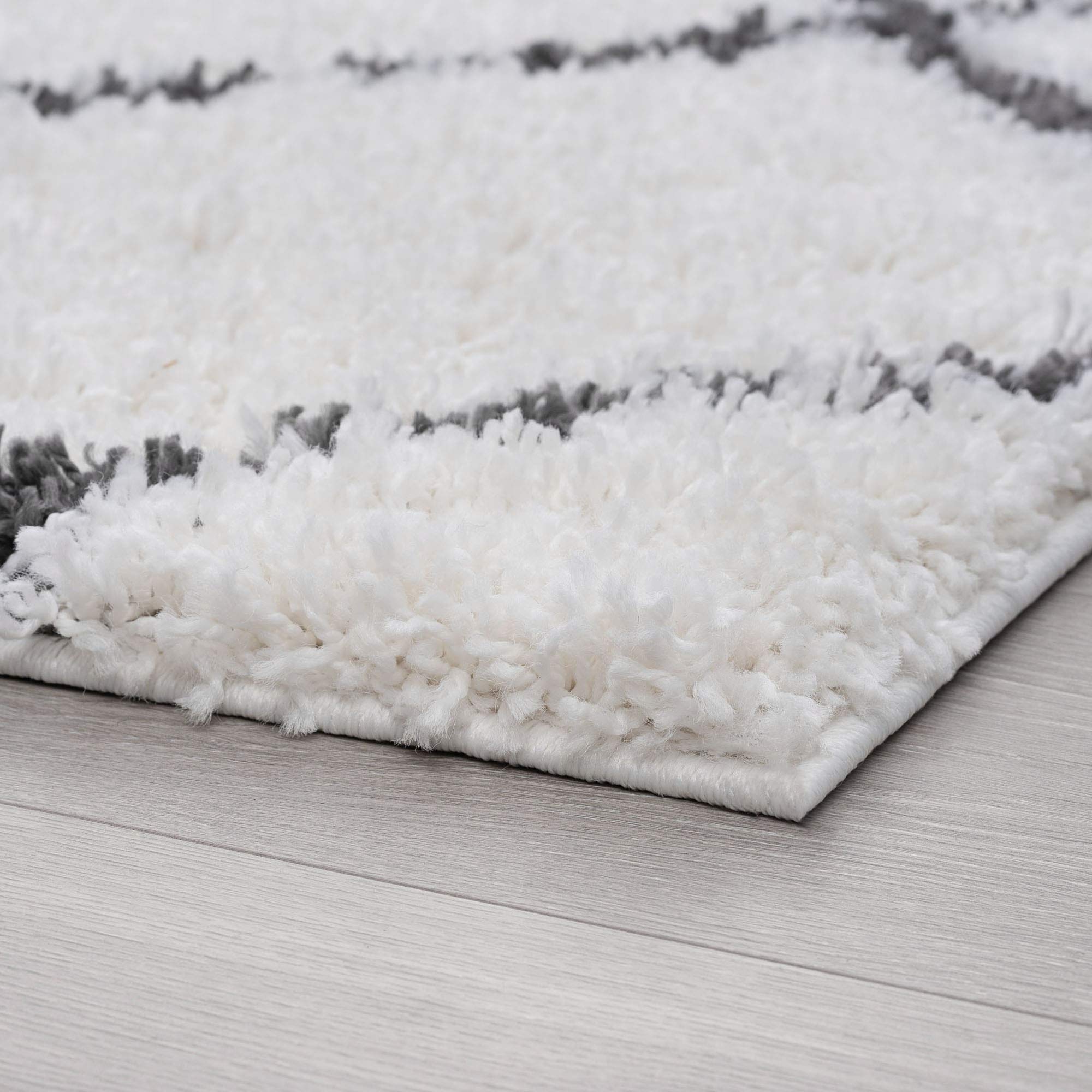 Premium Mira White 9x12 Shag Rug - Soft Plush Area Rug for Living Room, Bedroom & Dining Room - Transitional Geometric Carpet for Entryway, Foyer, Kitchen & Bath - Cozy Home Decor for Modern Spaces