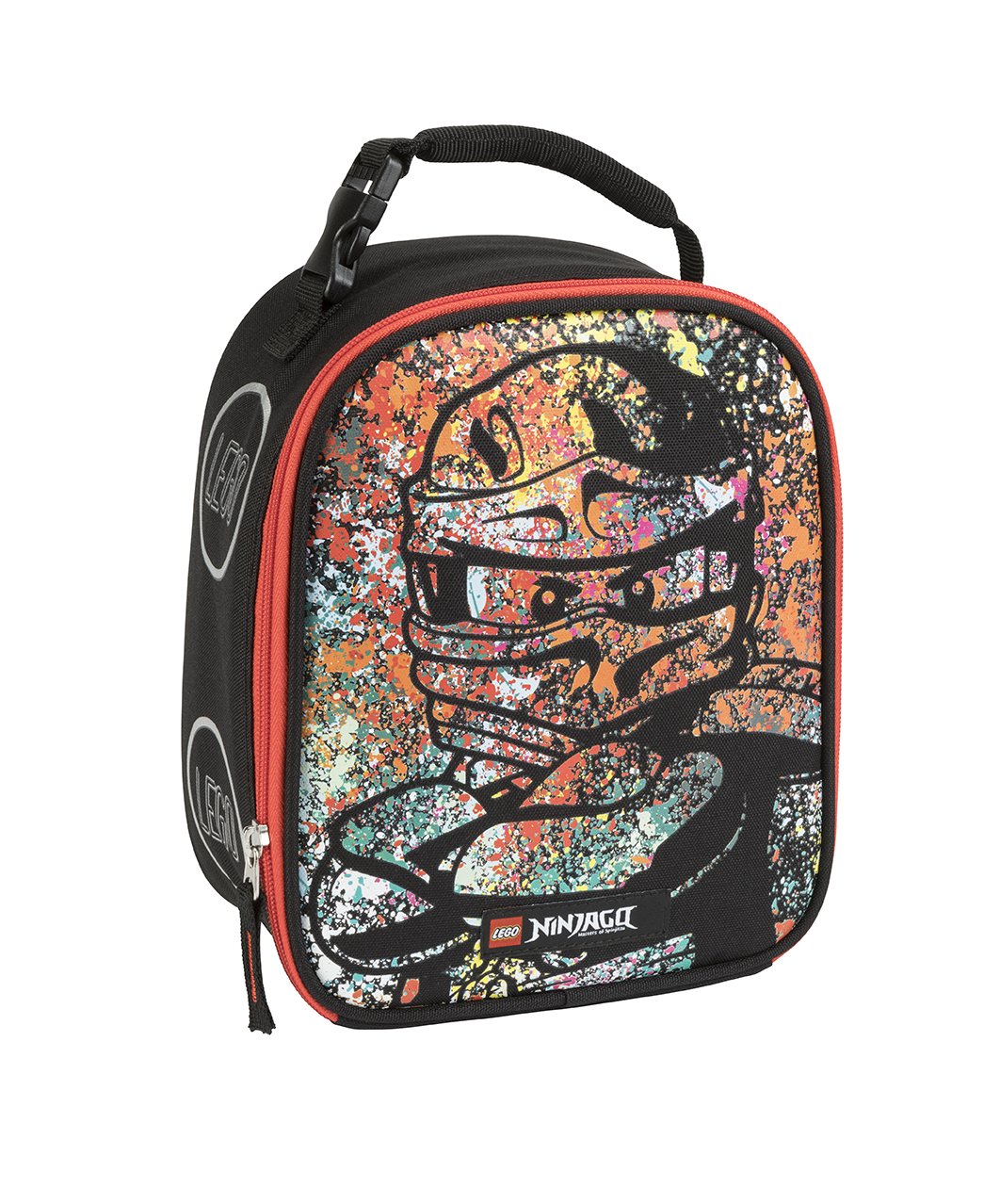 LEGO NINJAGO Insulated Lunch Box for Kids - Reusable Soft Cooler Bag for School, Picnic & Travel - Keeps Food Fresh & Drinks Cold - Perfect for Boys and Girls Lunch Containers - Spray Paint Design