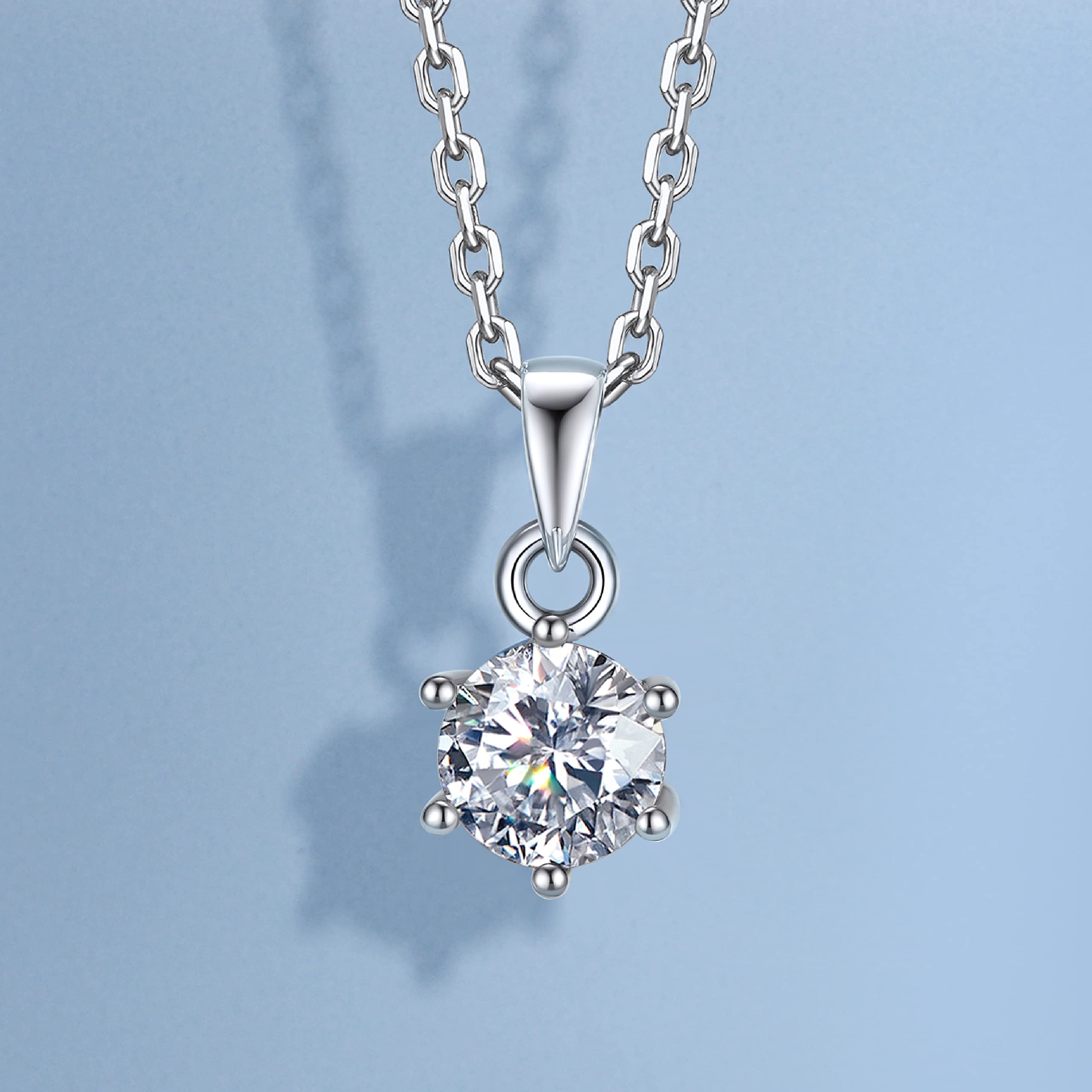 MomentWish 1/2 Carat Moissanite Necklace for Women - Lab Created Diamond Necklace in 925 Sterling Silver, Anniversary & Birthday Gift for Wife - Perfect for Christmas, Valentine's Day & Special Occasions