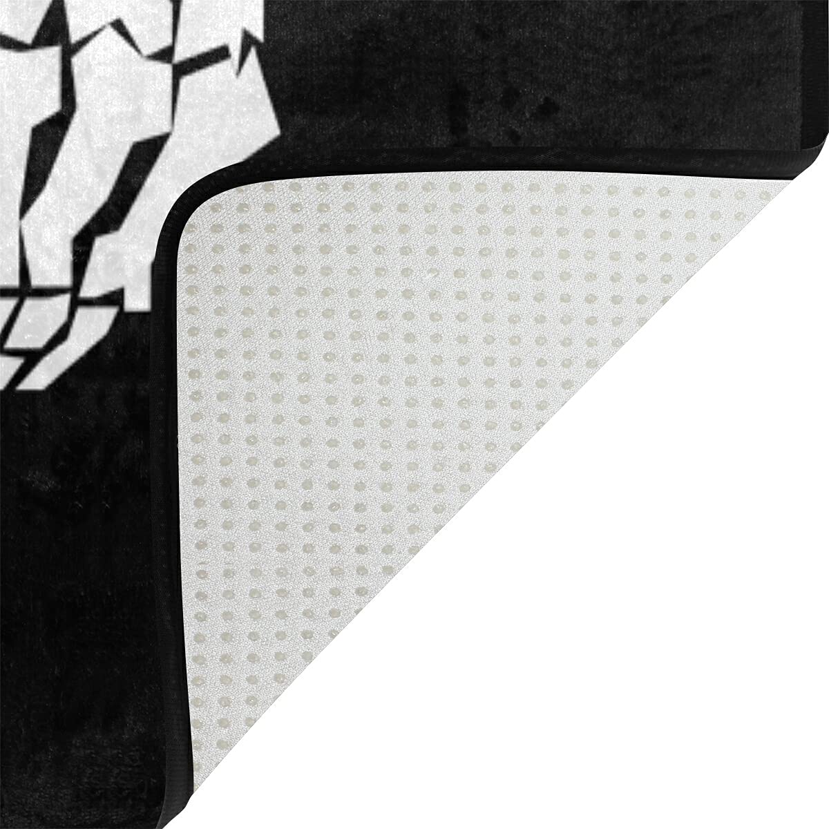 ALAZA Sugar Skull Middle Finger Black Area Rug 5'3