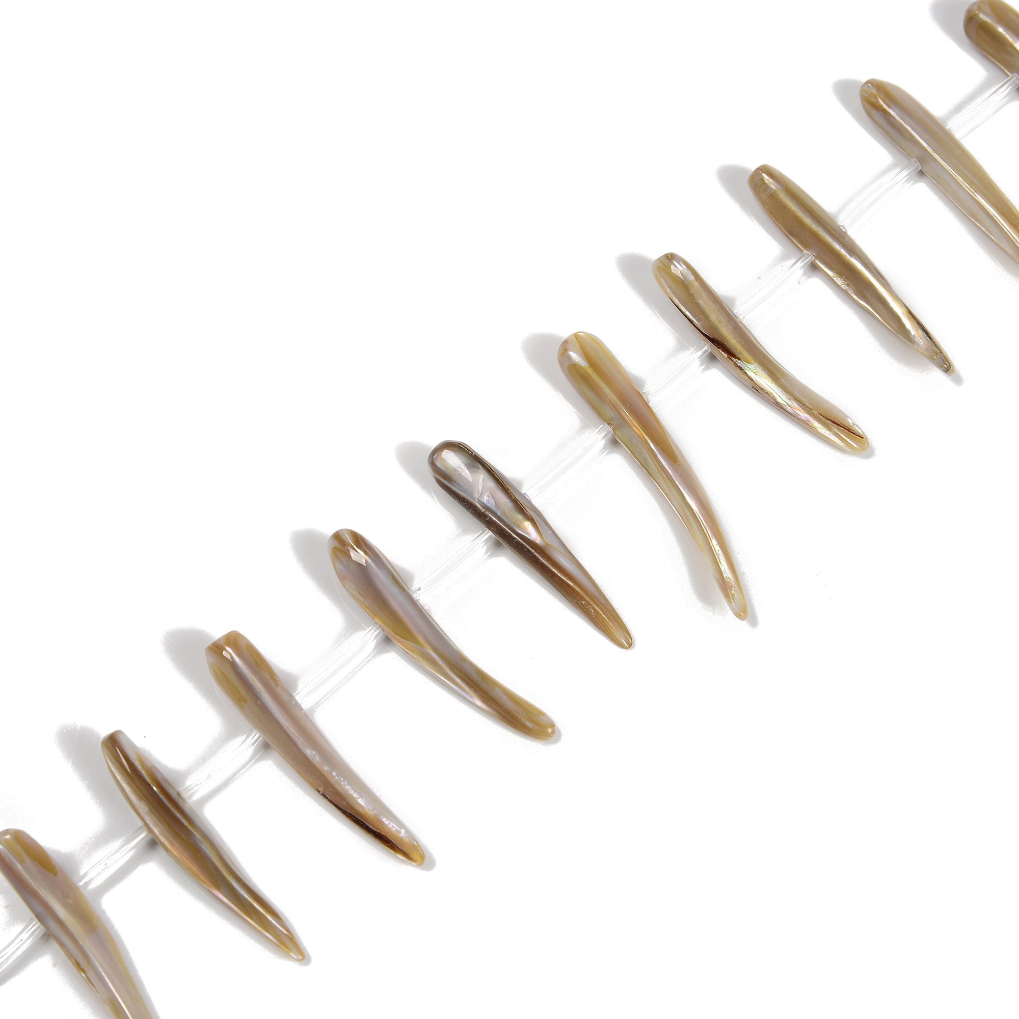 Premium MOP Mother of Pearl Shell Top Drill Stick Point Beads 6x35mm 15.5'' Strand for Jewelry Making, DIY Crafts & Beading Projects - Perfect for Necklaces, Bracelets and Earrings