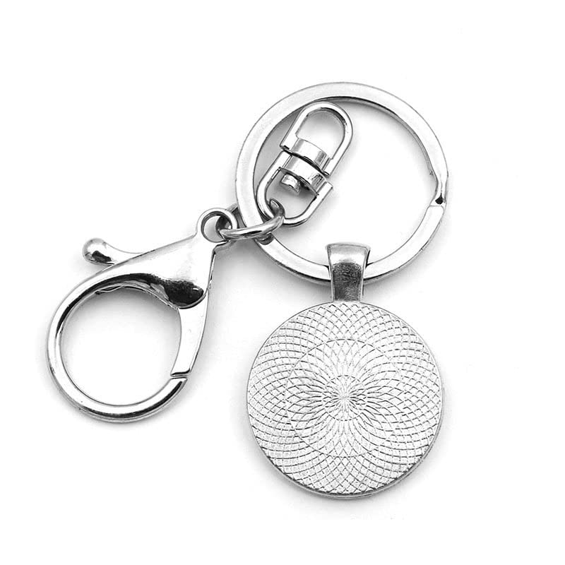 Metatron's Cube Keychain for Women & Men - Sacred Geometry Flower of Life Key Ring Organizer, Zinc Alloy Spiritual Talisman Key Holder for Home & Car Keys (Gift Packaging Included) - Perfect for Meditation, Yoga, Spiritual Protection & Everyday Use