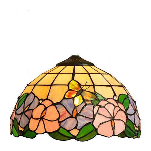 12 Inch Stained Glass Pendant Lighting with E26 Socket - Phalaenopsis Design Tiffany Lamp Shade for Bedroom, Kitchen, Office & Nightstand | Home Decor Desk Light for Coffee Bar, Dresser & Sound Bar Area