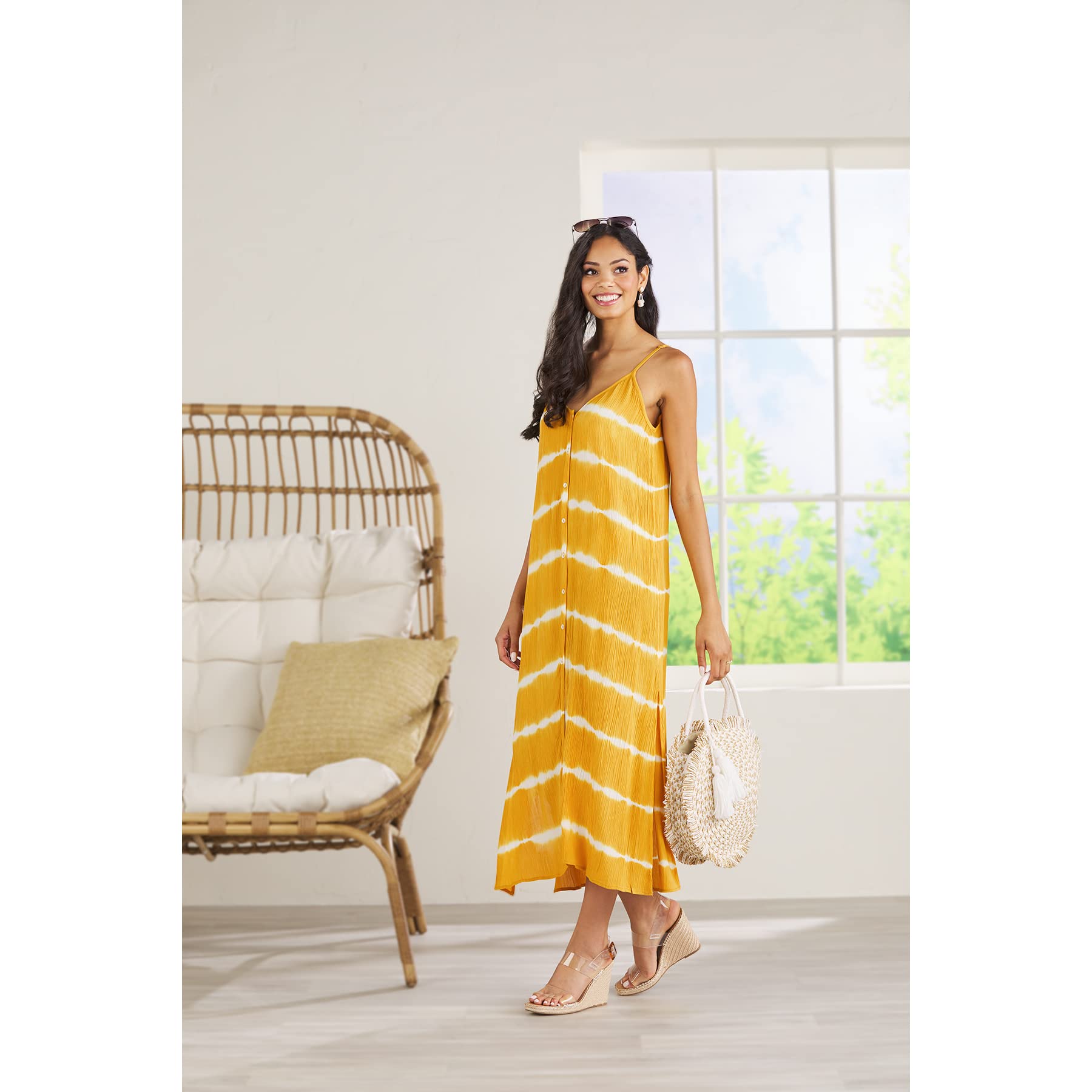 Mud Pie Women's Sleeveless Maxi Dress - Flowy Summer Beach Dress for Vacation, Party & Casual Wear