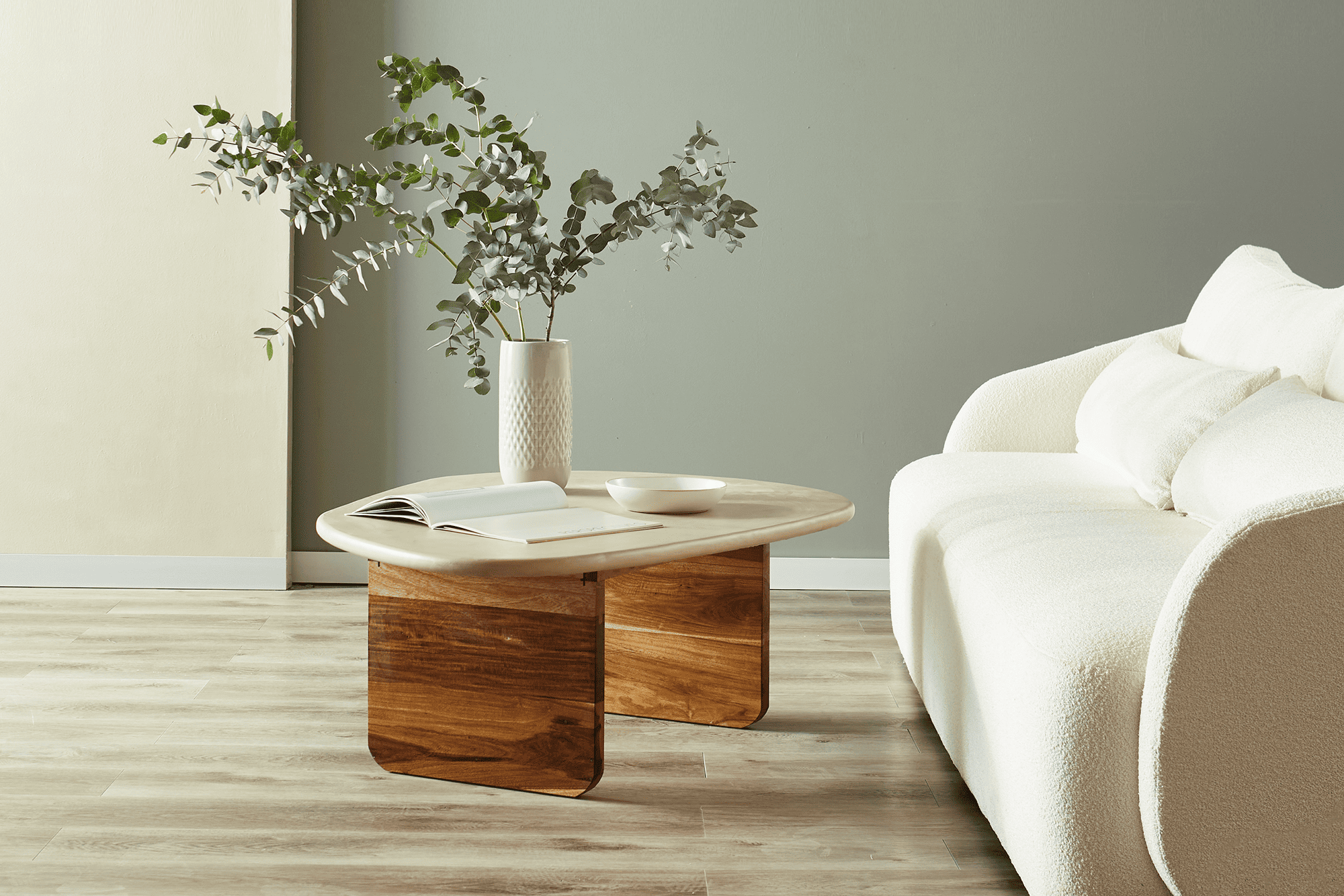 Siwa Coffee Table - Modern Living Room Center Table with Storage Shelf for Home Decor | Perfect for Small Spaces, Apartments & Cozy Living Rooms
