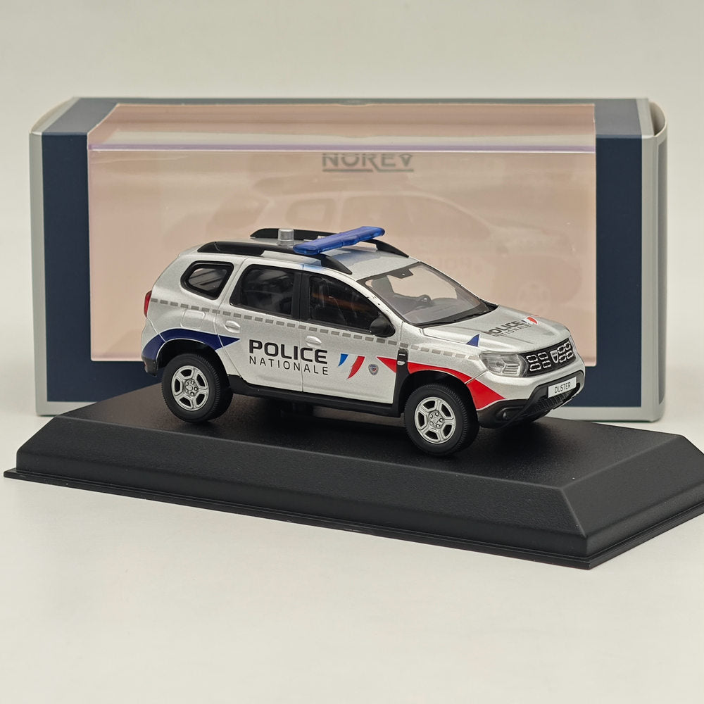 1/43 Scale Norev Dacia Duster Police Nationale 2021 Silver Diecast Model Car - Limited Edition Collectible for Display & Gifting