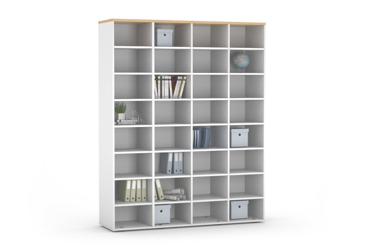4-Tier Open Pigeon Hole Storage Unit with 4 Compartments - Perfect for Office, Home & Classroom Organization
