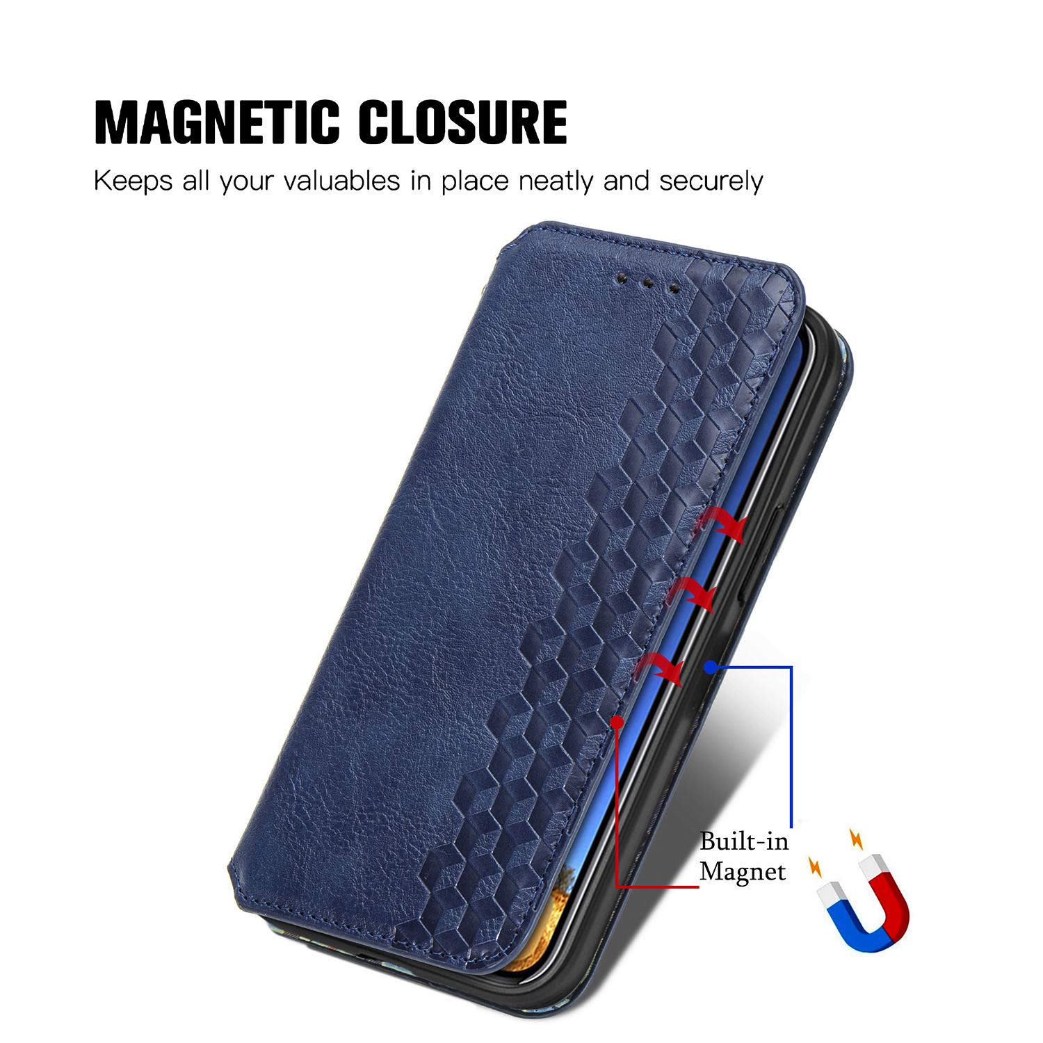 Shockproof Magnetic Leather Wallet Case for iPhone 13 Pro Max (6.7 Inch) - Business Flip Cover with Credit Card Holder & Kickstand | Perfect for Work, Travel and Daily Use (2021 5G Model)