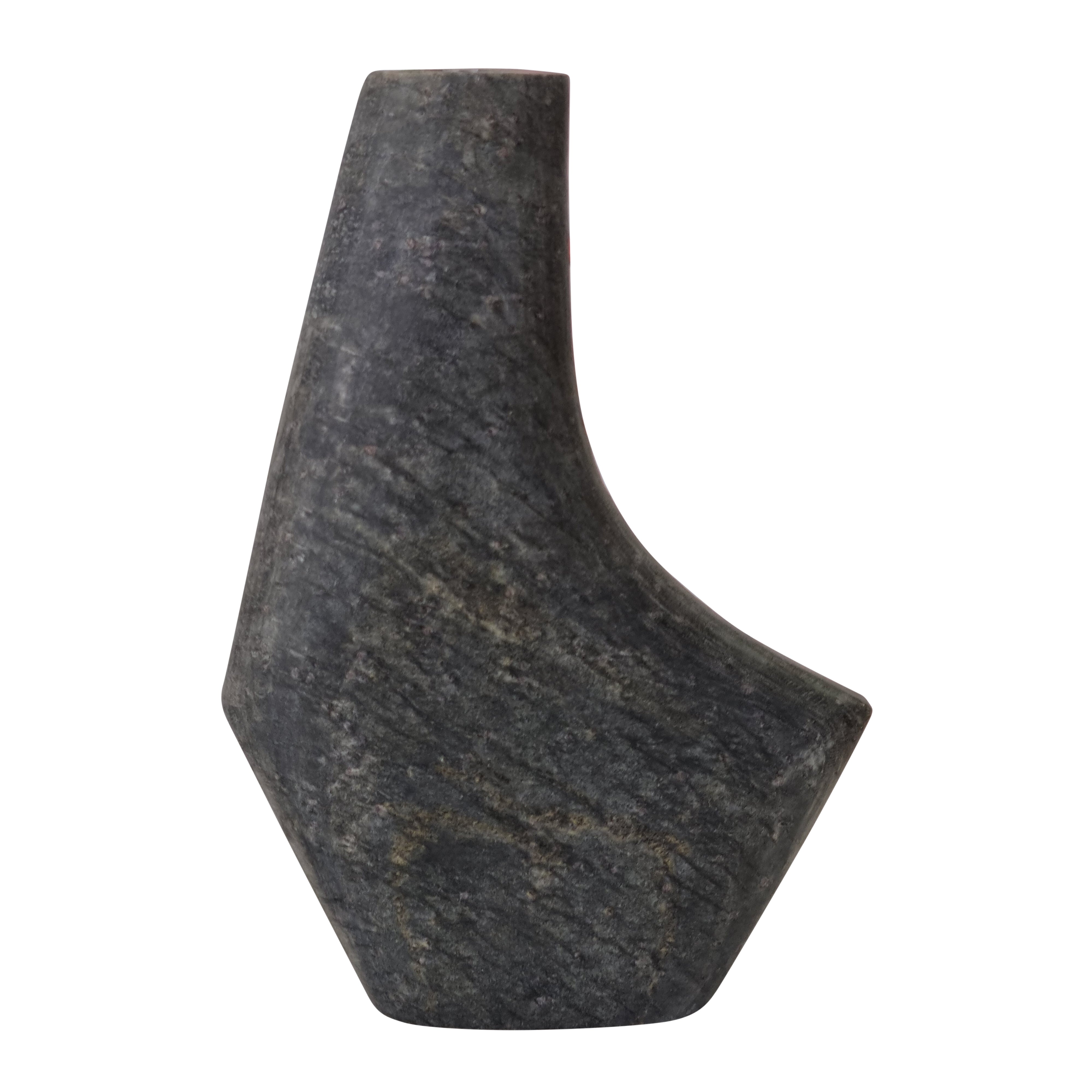 Harvey Irregular Vase - 8x3x12 Inches Slate Gray Ceramic Home Decor - Perfect for Modern Living Room, Dining Table & Wedding Centerpieces