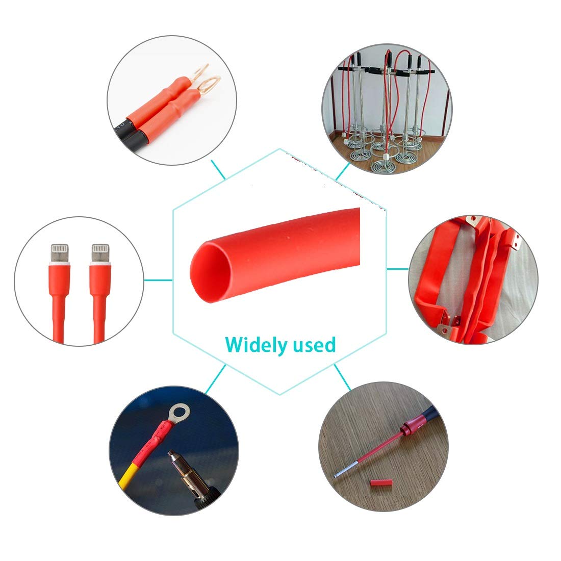 Heat Shrink Tubing 2:1 Ratio - 16Ft Red Cable Sleeve for Wire Insulation (35mm/1.38