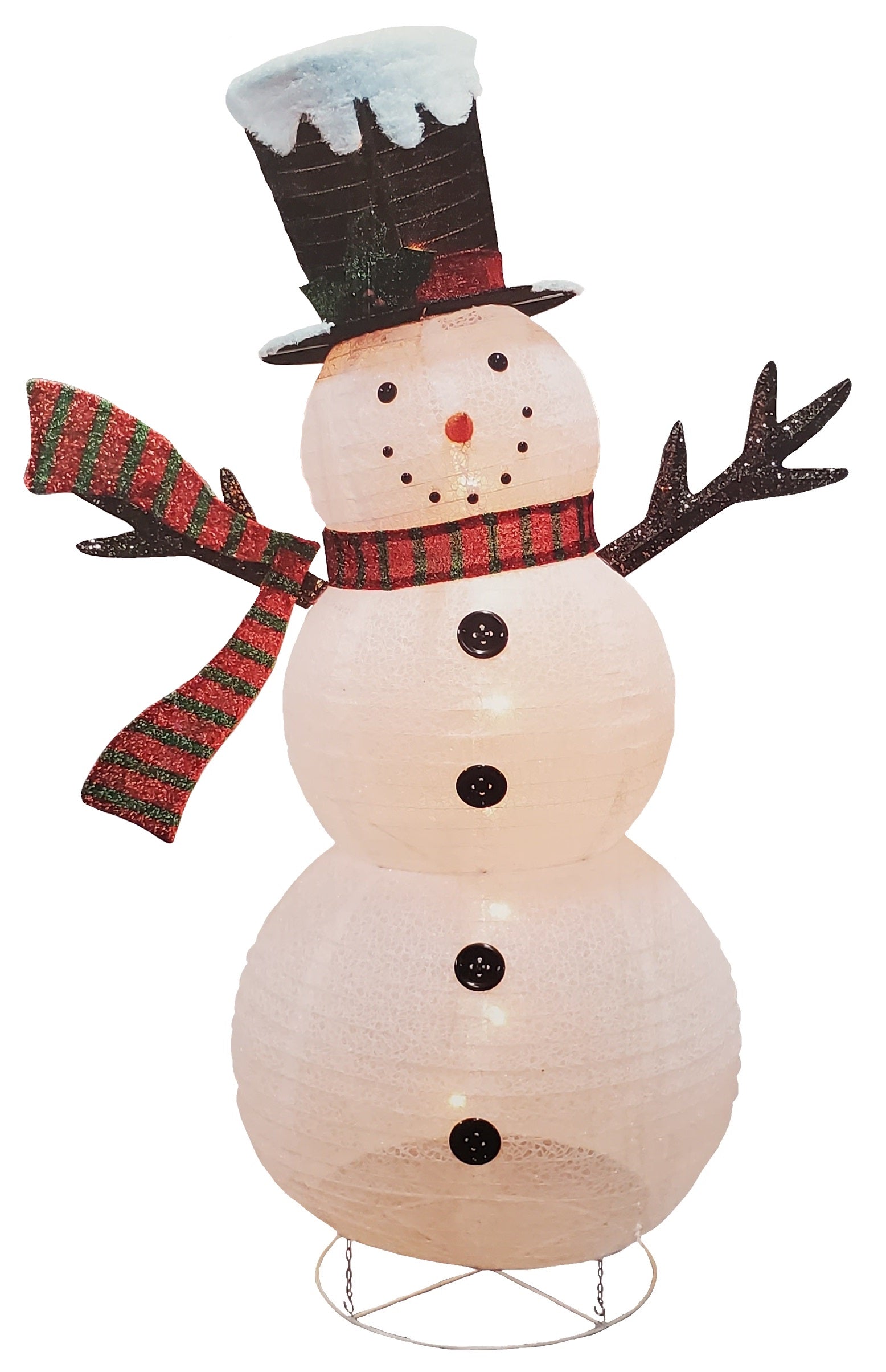 72 LED Lighted Lantern Snowman with Top Hat Sculpture - Outdoor Christmas Decoration for Yard, Garden & Holiday Party Decor