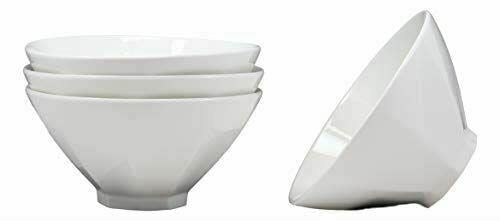 LokoshinA Contemporary Trapezoid Porcelain Large Soup Bowls 8 Inch 44oz Set of 4 - Stylish Kitchen Gadgets, Durable Soup & Dessert Bowls, Perfect for Everyday Dining & Entertaining