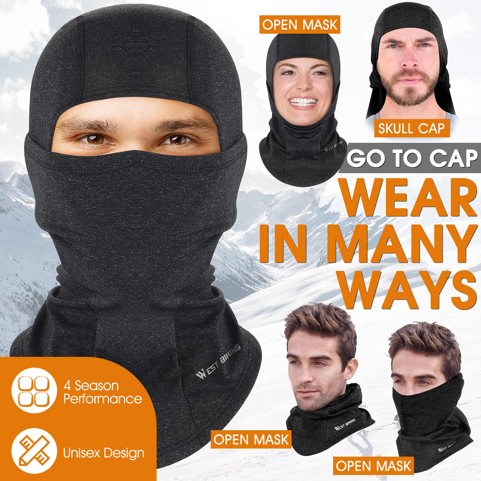 WESTGIRL Balaclava Winter Ski Mask - Windproof Thermal Fleece Face Cover for Cold Weather | Perfect for Skiing, Snowboarding, Cycling & Outdoor Winter Sports | Stay Warm During Hiking, Motorcycling & Snow Activities