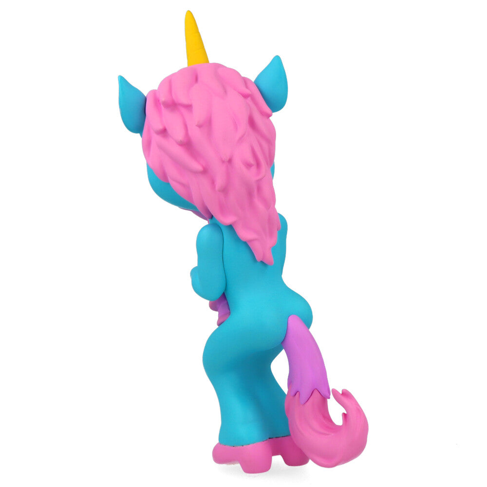 Ron English Forlorn Unicorn Blue Vinyl Art Toy - Collectible Pop Surrealism Figure for Home Decor & Art Display