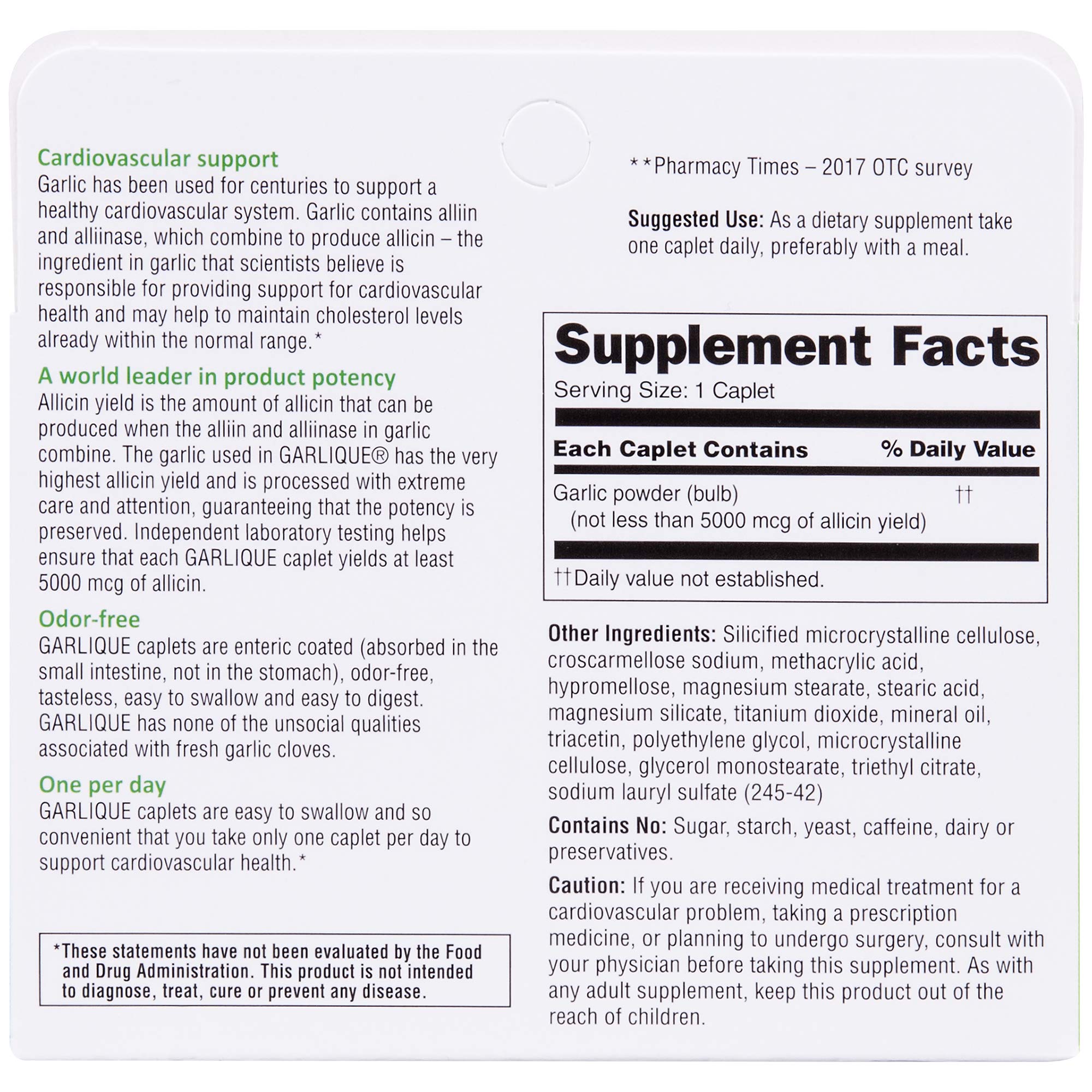 Garlique Garlic Supplement Caplets - 60 Tablets (Pack of 9) for Heart Health & Immune Support - Daily Wellness & Cholesterol Management