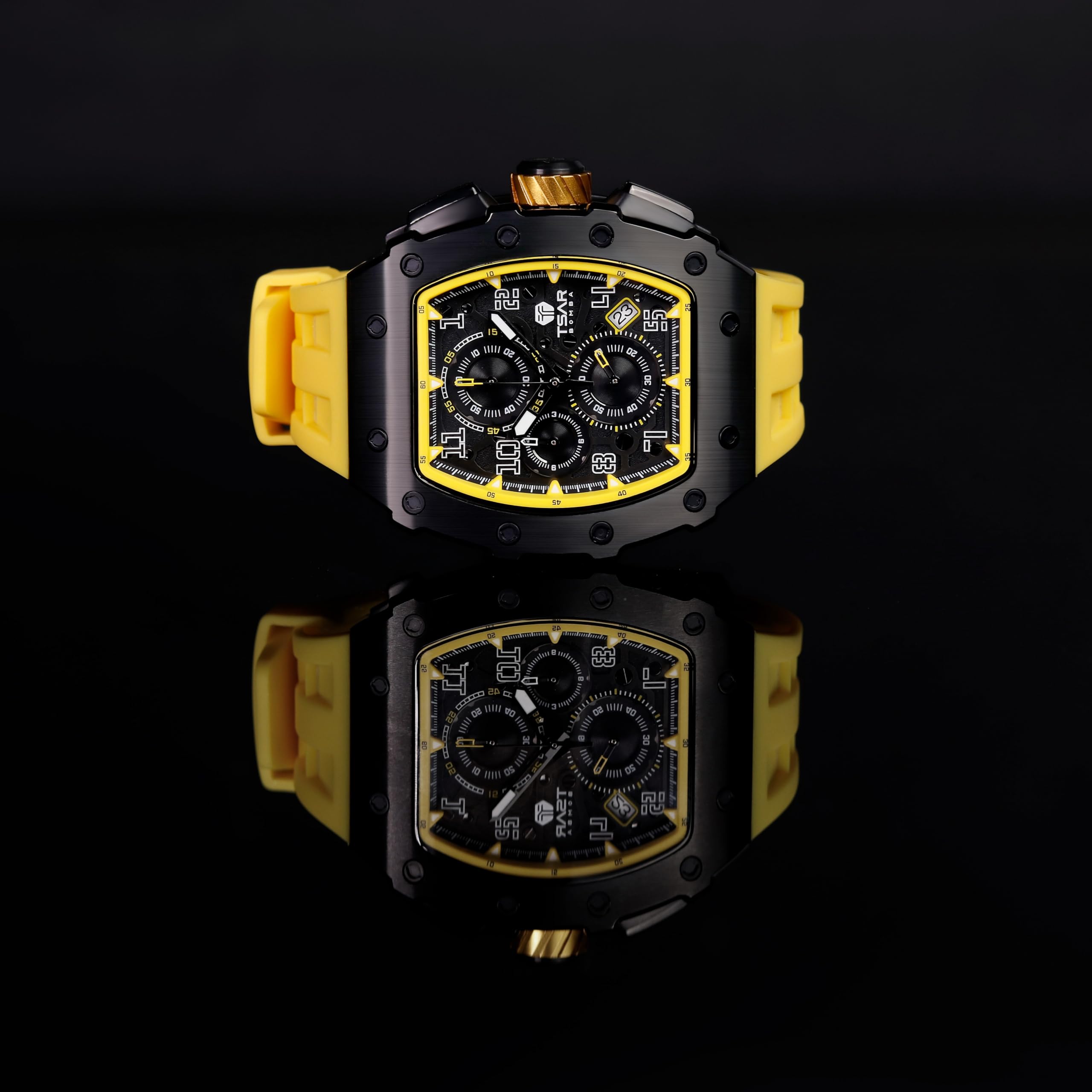 TSAR BOMBA Men's Luxury Chronograph Watch - 50M Waterproof Stainless Steel Case with Sapphire Glass, Date Function & Japanese Quartz Movement - Fashionable Gift for Men | Perfect for Business, Formal Events & Everyday Wear