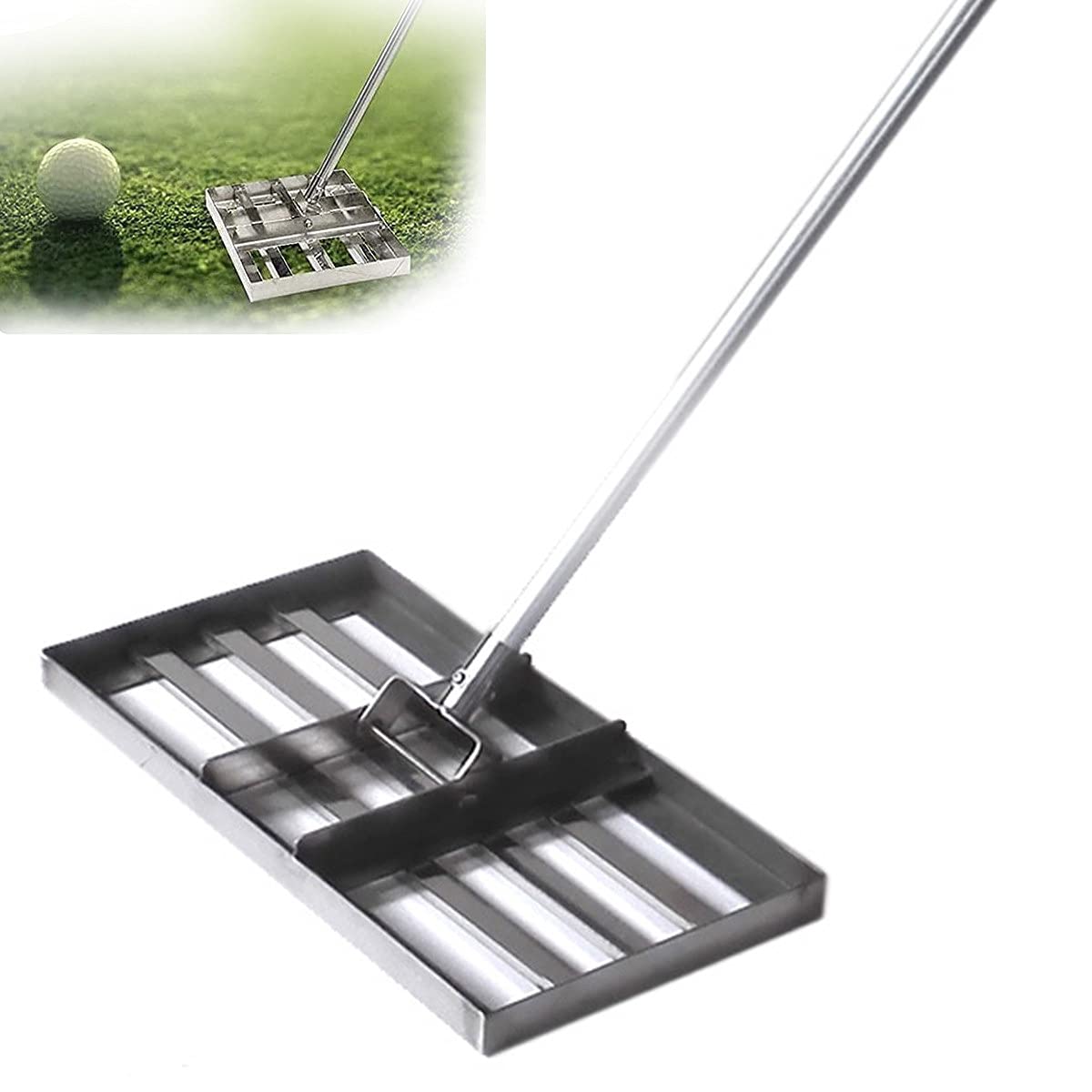 Heavy Duty Lawn Leveling Rake - Golf & Garden Grass Leveler, Ground Plate Flat Sand Tool for Yard Maintenance, Perfect for Golf Course Finishing & Landscape Grading