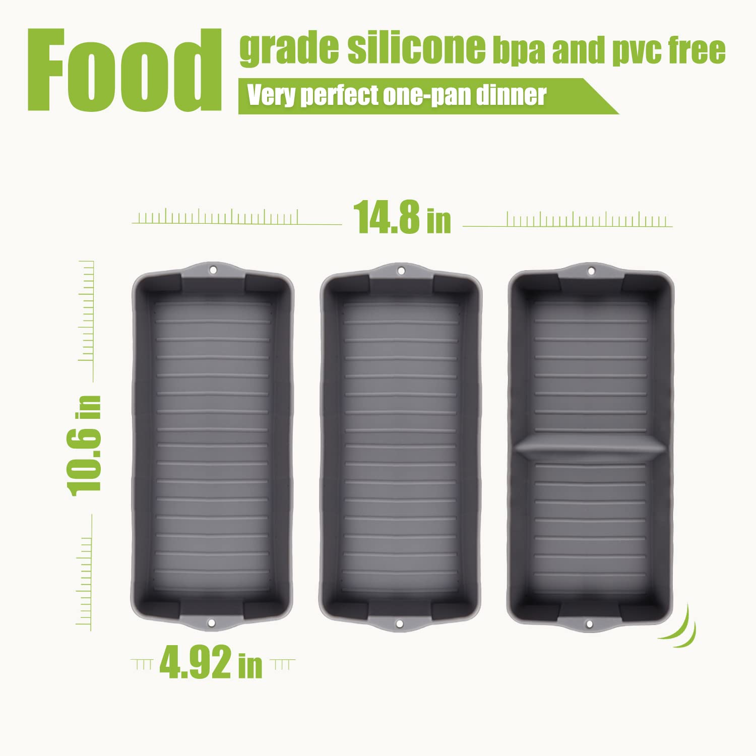 Nonstick Silicone Baking Mat Set - Large Cake Pan with Dividers for Oven & Air Fryer | Dishwasher Safe, Easy Clean | Perfect for Baking Cakes, Cookies, Bread & Meal Prep