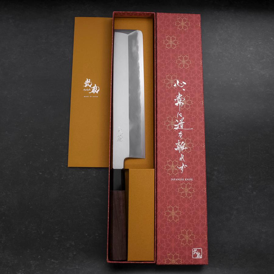 Premium Usuba Knife (Kanto) - White Steel #2 Kasumi Buffalo Walnut Handle 240mm - Japanese Chef Knife for Sushi, Vegetables & Precision Cutting