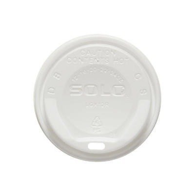 SOLO SCCLGXW2 - 12-24oz White Gourmet Dome Sip-Through Lid for Hot/Cold Beverages - Perfect for Coffee, Tea, Smoothies & Takeout Drinks