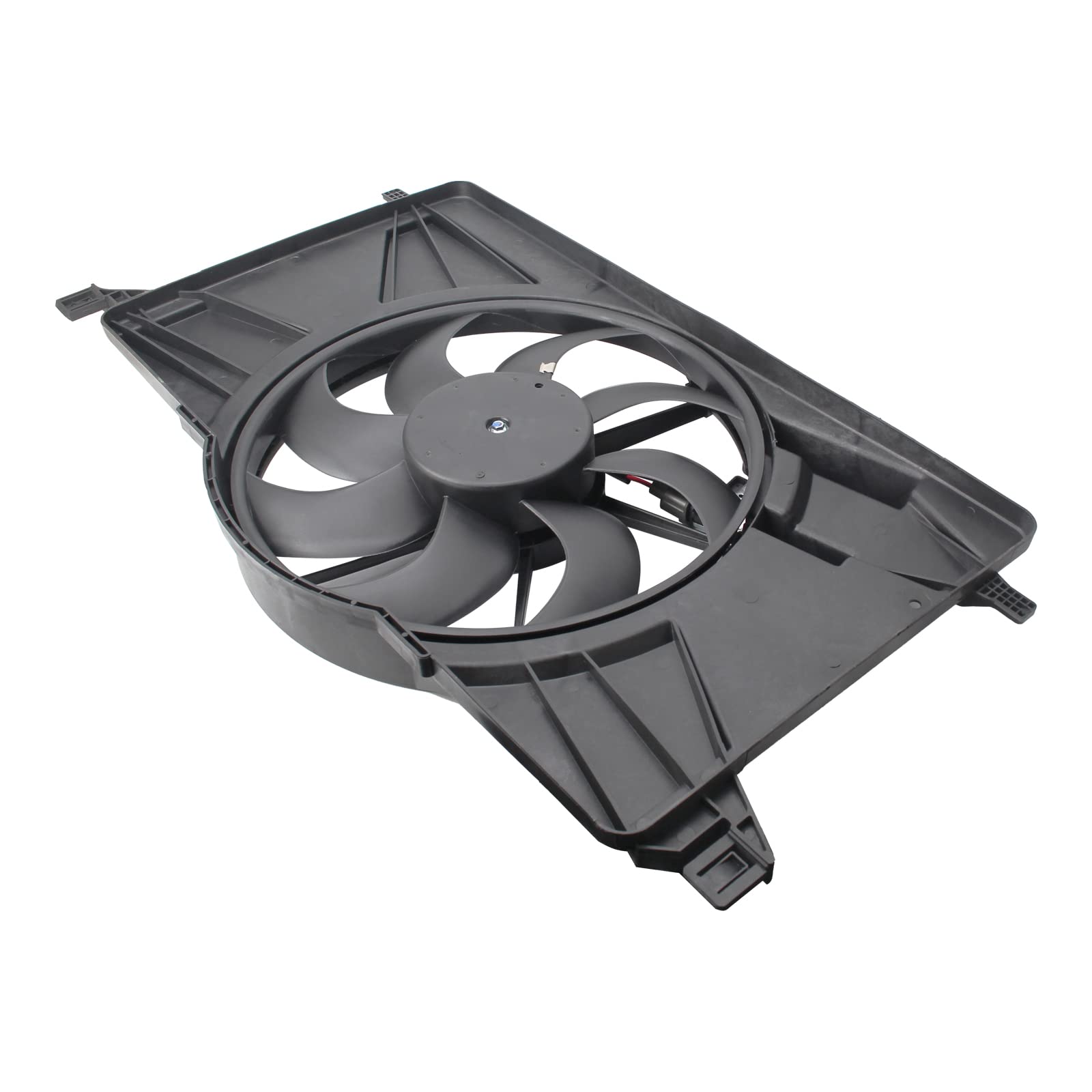 AUTOKAY Engine Cooling Fan Assembly with Module - Replacement for Ford Focus 2012-2018, Fits CV6Z 8C607 & FO3115189 - Radiator & Condenser Cooling Fan for Improved Engine Performance & Temperature Control