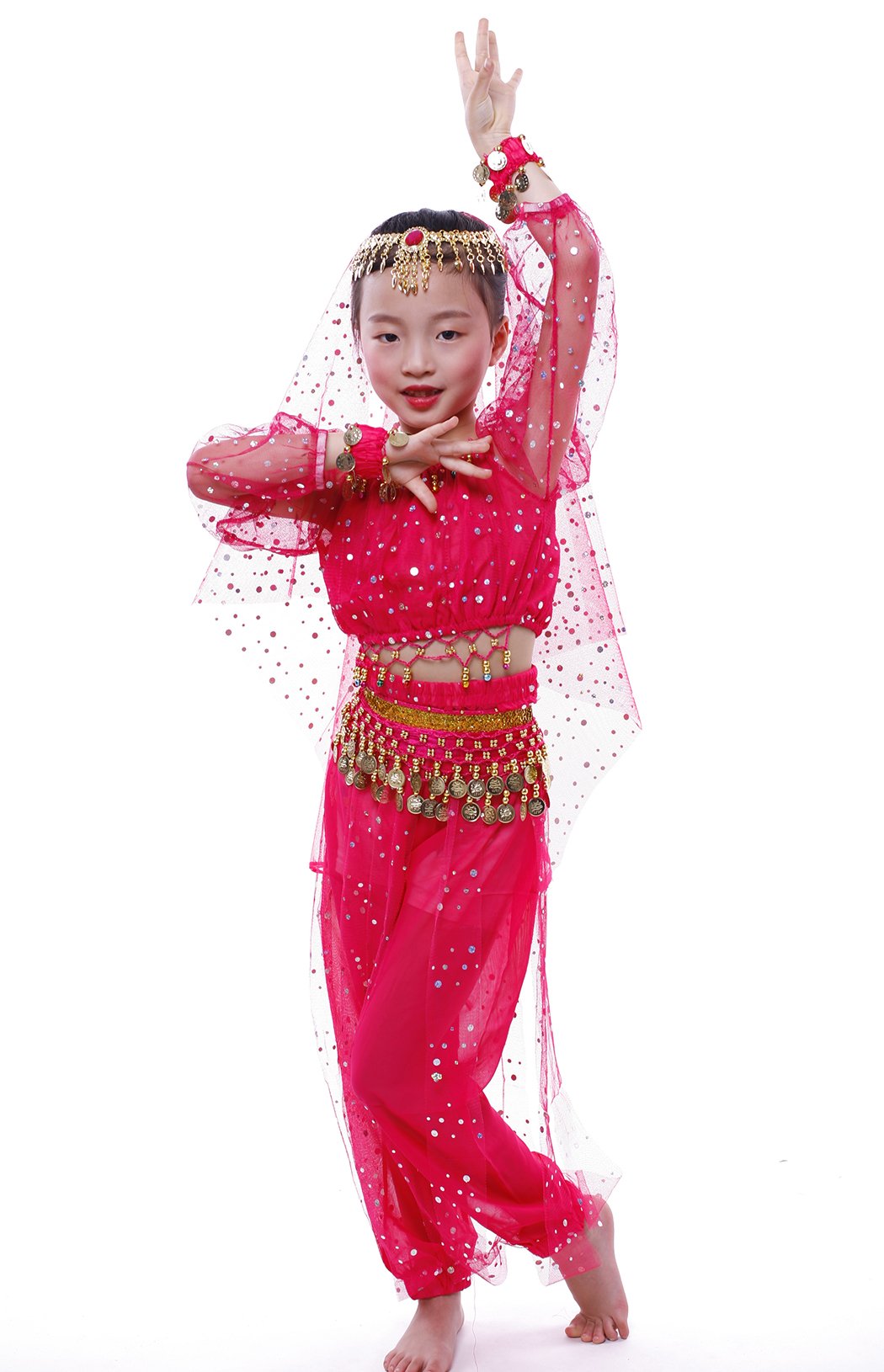 Elegant Astage Women's Belly Dance Costume Set - Long Sleeve Embellished Top & Flowy Pants for Professional Performances & Dance Classes