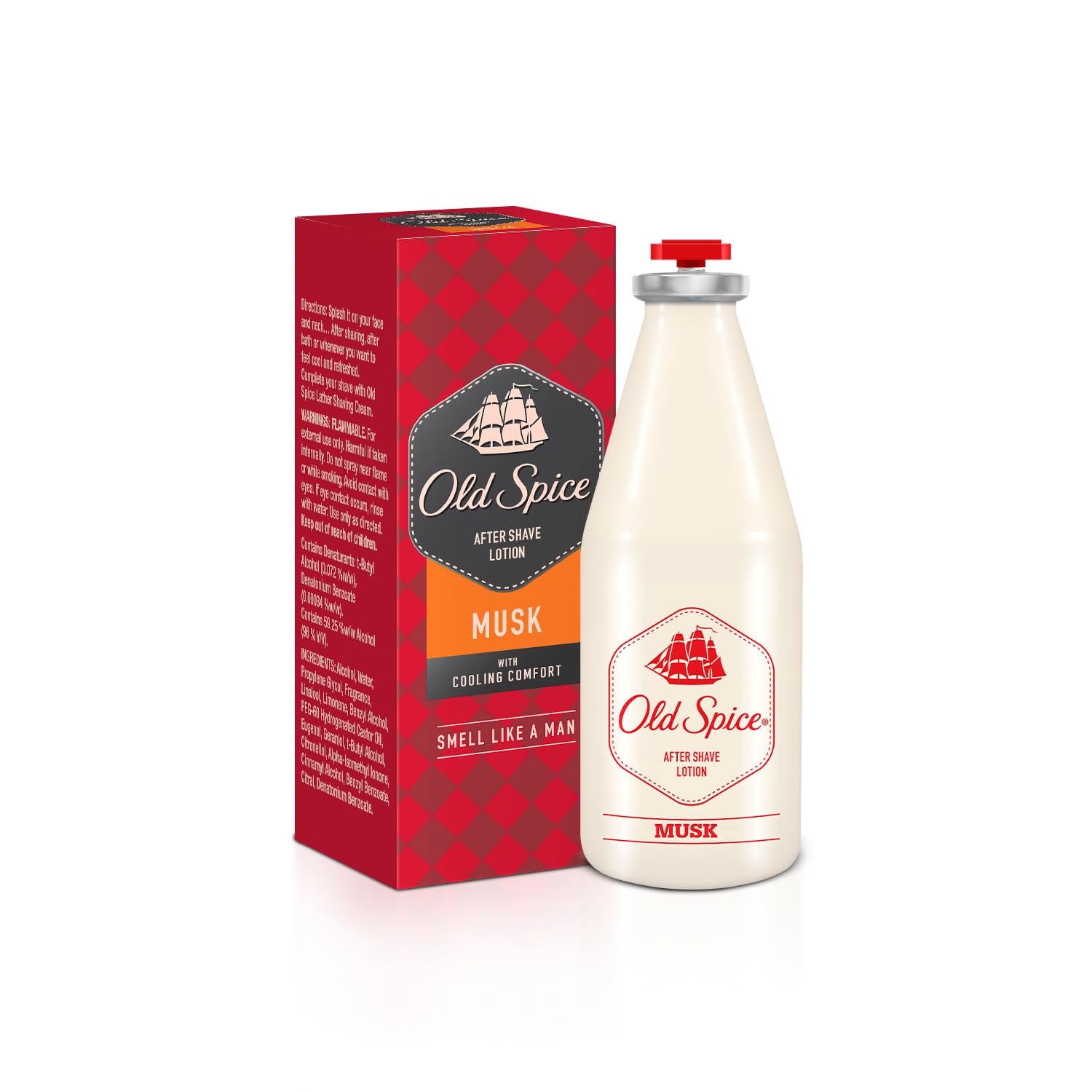 Old Spice ASL After Shave Lotion for Men - 100ml Musk Scented Aftershave with Cool, Aromatic & Fresh Fragrance | Post-Shave Soothing & Moisturizing | Perfect for Daily Use & Gifts