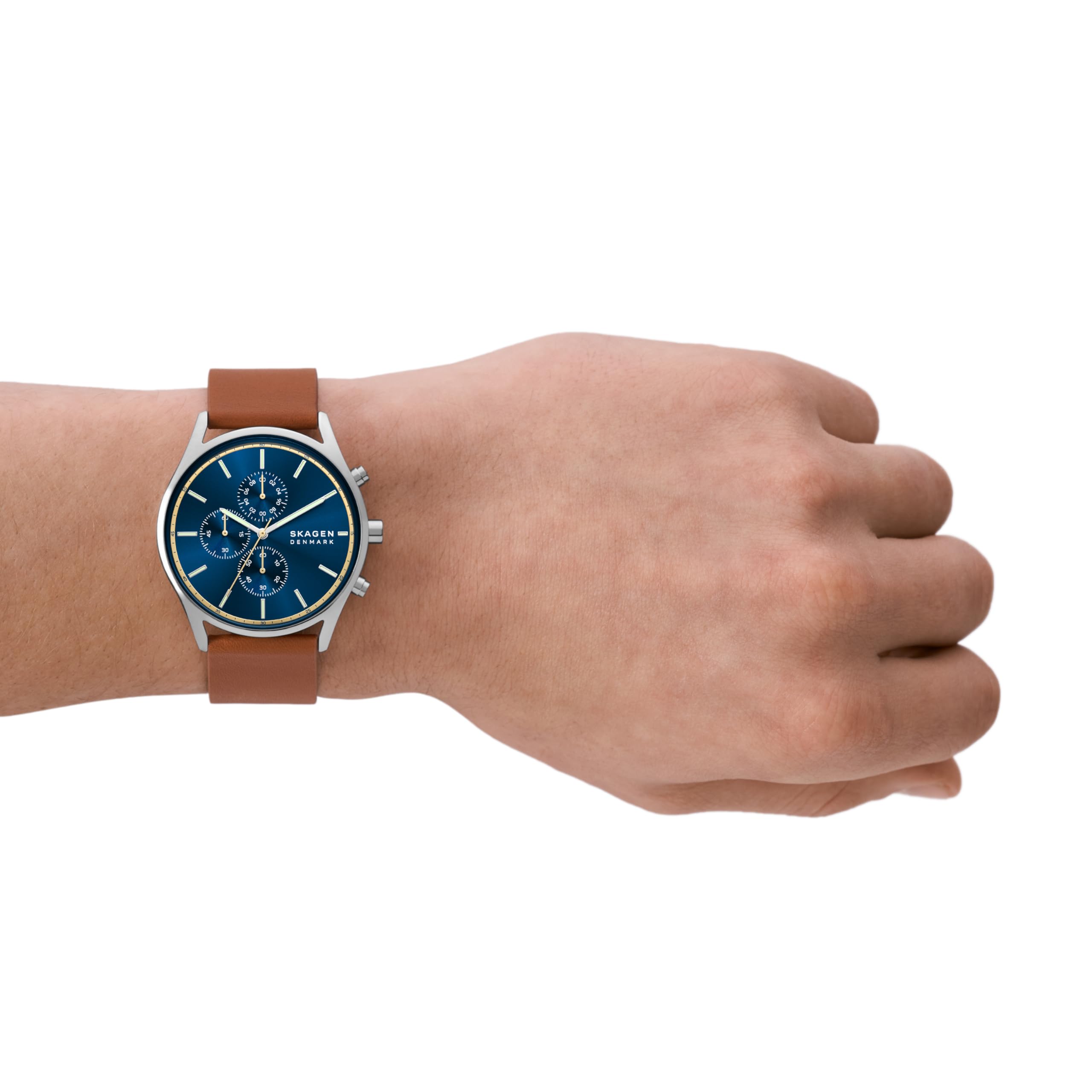 Skagen Holst Men's Watch - Premium Stainless Steel Mesh & Leather Band Options - Stylish Minimalist Watch for Business, Casual & Formal Occasions