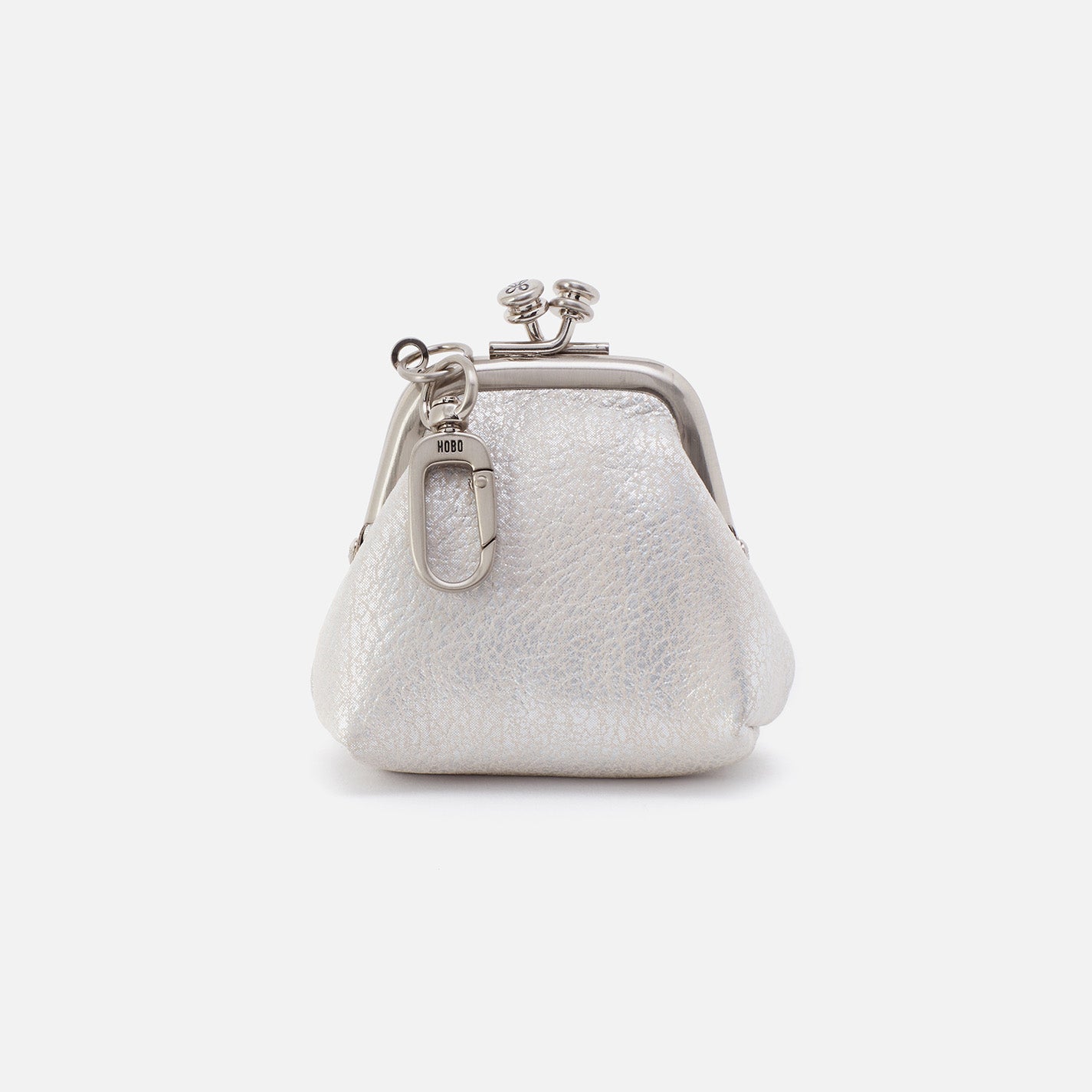 Stylish Run Frame Pouch in Metallic Silver Leather - Perfect for Gym, Travel & Everyday Essentials