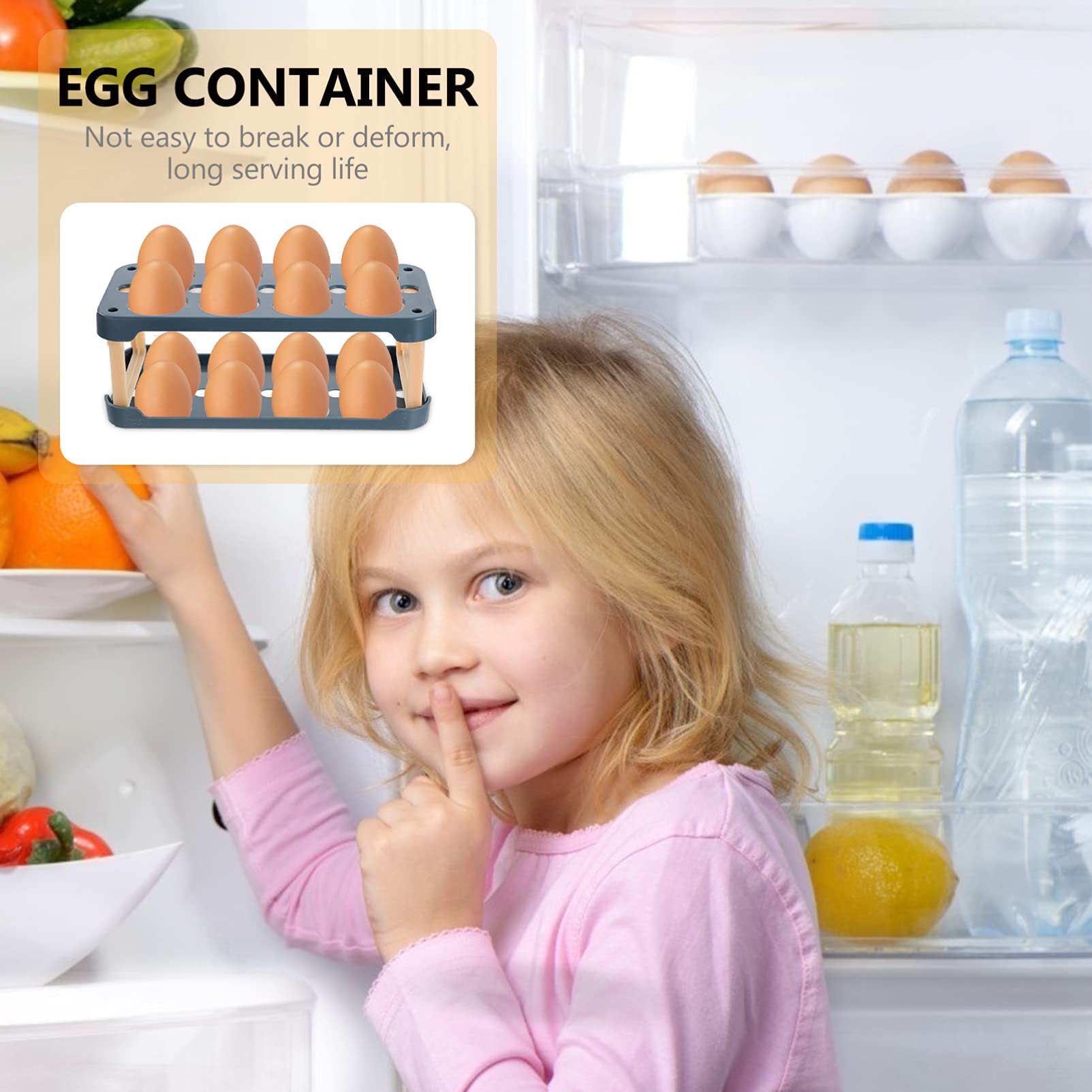 Clear Plastic Egg Carton for Refrigerator - Easter Egg Storage Container with Lid for Home Kitchen