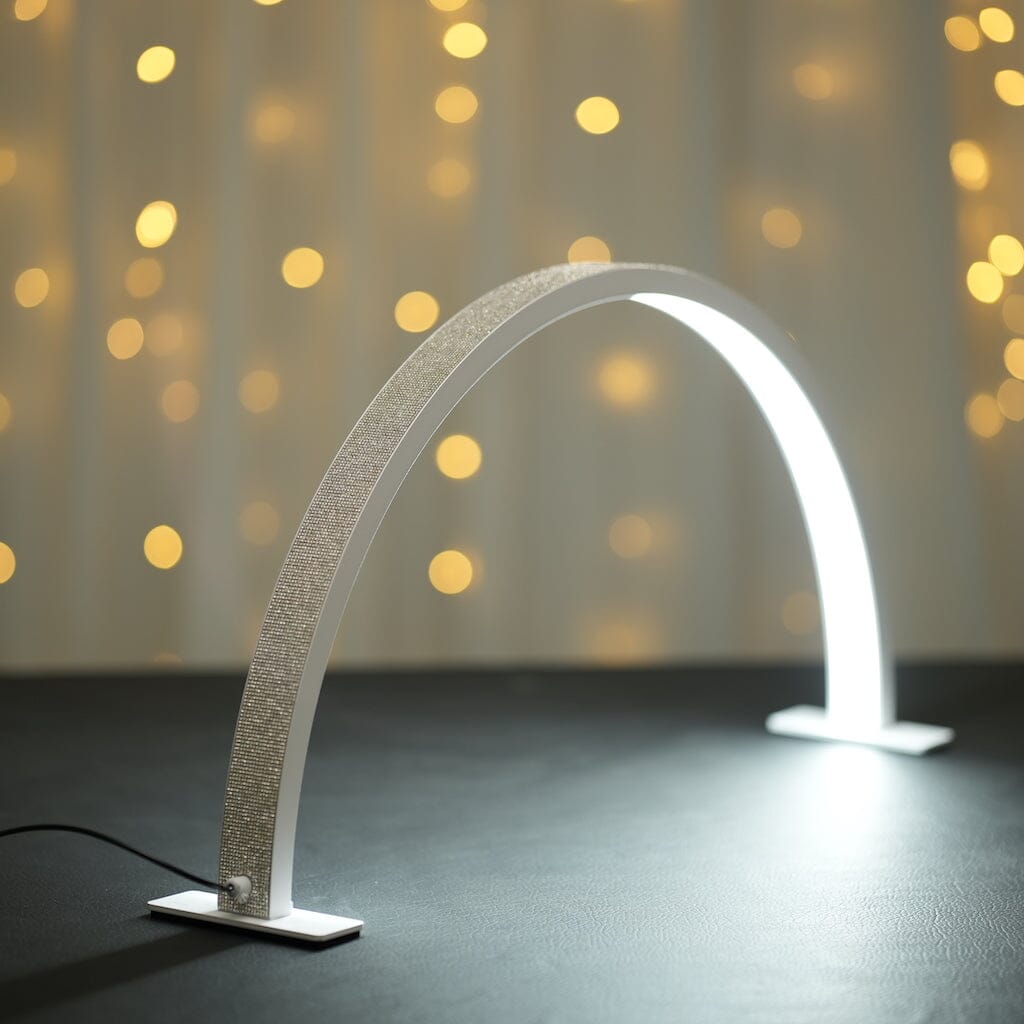 Half Moon Nail Desk Lamp - Professional LED Nail Light for Gel Polish Curing, Adjustable Brightness & Timer - Perfect for Home Salon, Nail Art Studio & DIY Manicures