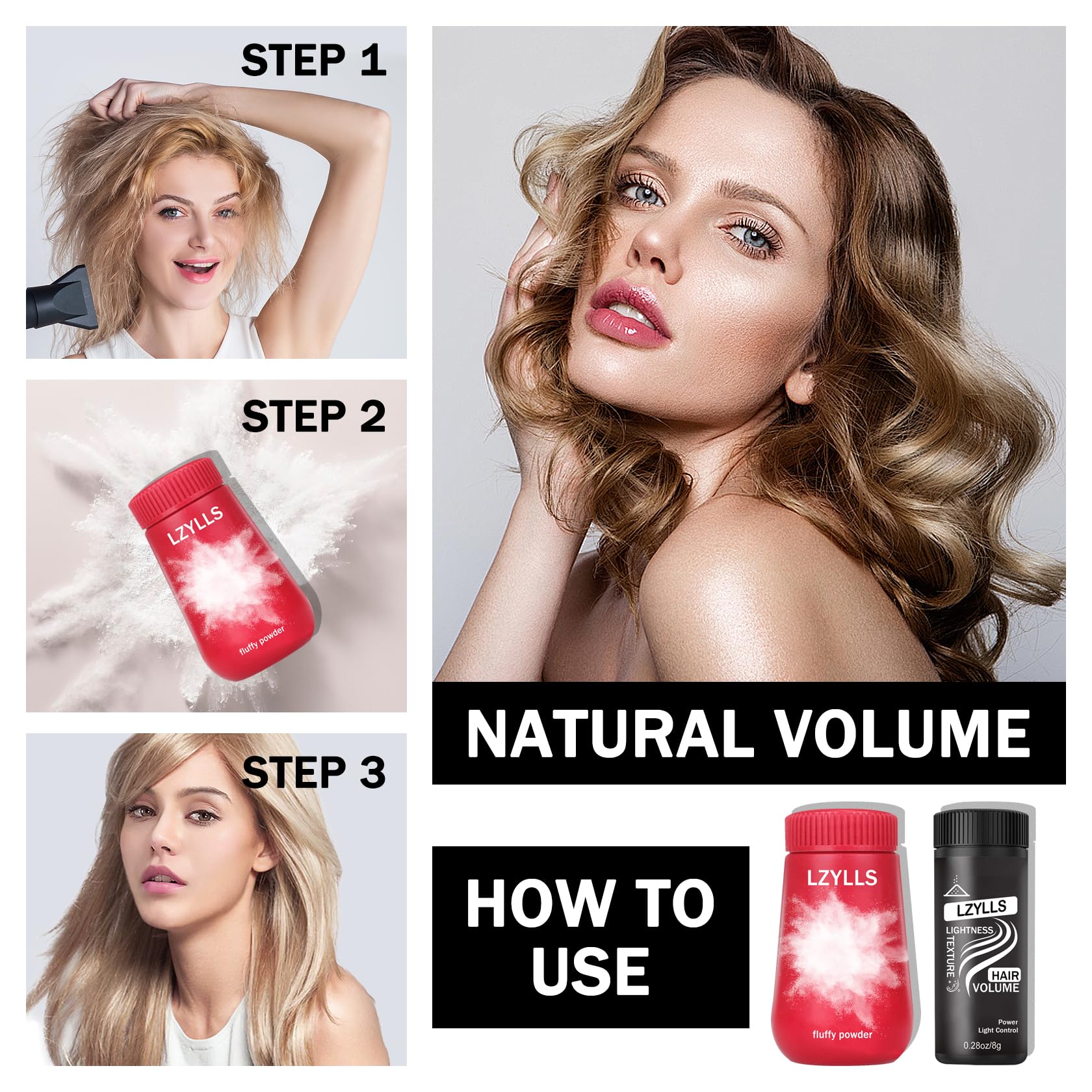 2PCS Hair Styling Powder for Men & Women - Lightweight Non-Greasy Mattifying Texture Powder with Long Lasting Matte Oil Control - Perfect for Volume, Texture & All-Day Styling at Work, Gym or Special Events