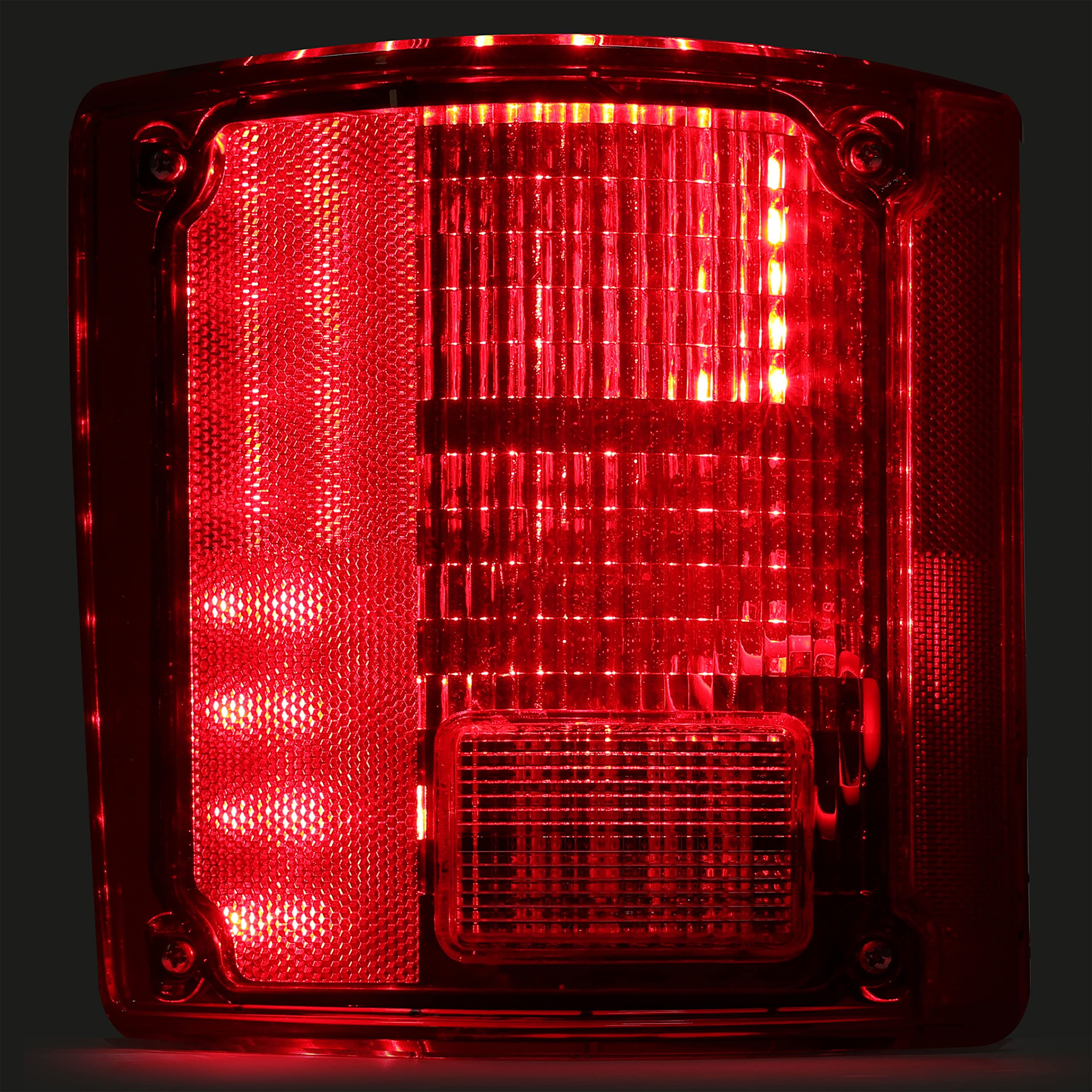 Kojem LED Tail Light Pair for 1975-1986 Chevy Chevrolet C10 - Red Lens Replacement for CTL7387LED-L/R | Durable & Bright Brake Lights for Classic Truck Restoration & Night Driving Safety