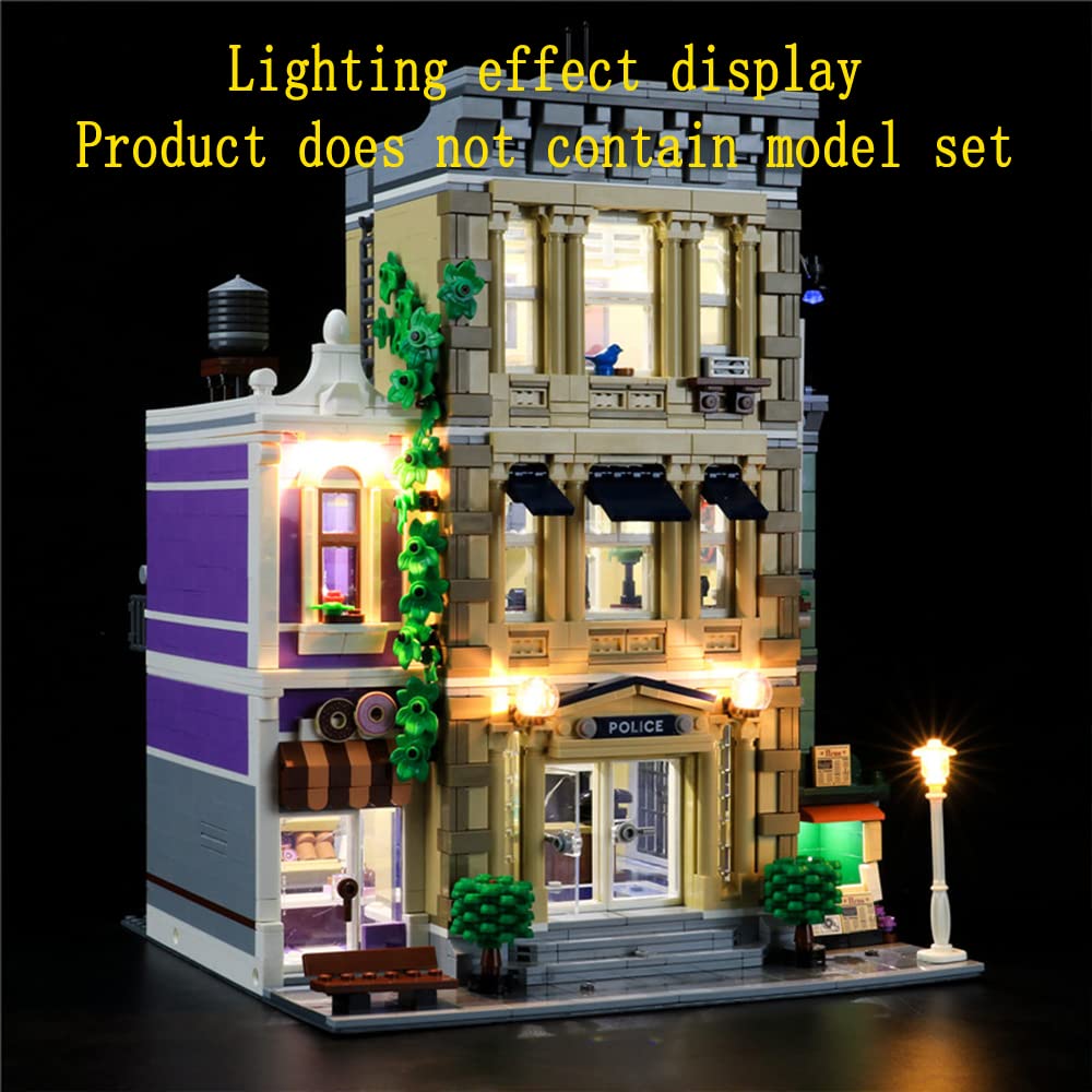 GEAMENT LED Light Kit for LEGO Police Station 10278 - Compatible with Creator Building Blocks (Model Not Included) - Perfect for DIY Lighting Projects & LEGO Displays
