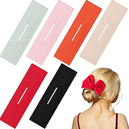 6-Piece Retro Hair Bun Maker Set - Colorful Cloth Twist Bun Maker & Headband for Women & Girls - Reusable DIY Hairstyle Tool for Summer, Parties & Everyday Styling (Classic Colors)
